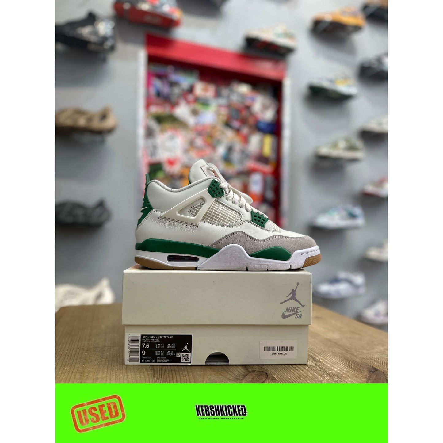 Jordan 4 Retro SB Pine Green UK 6.5