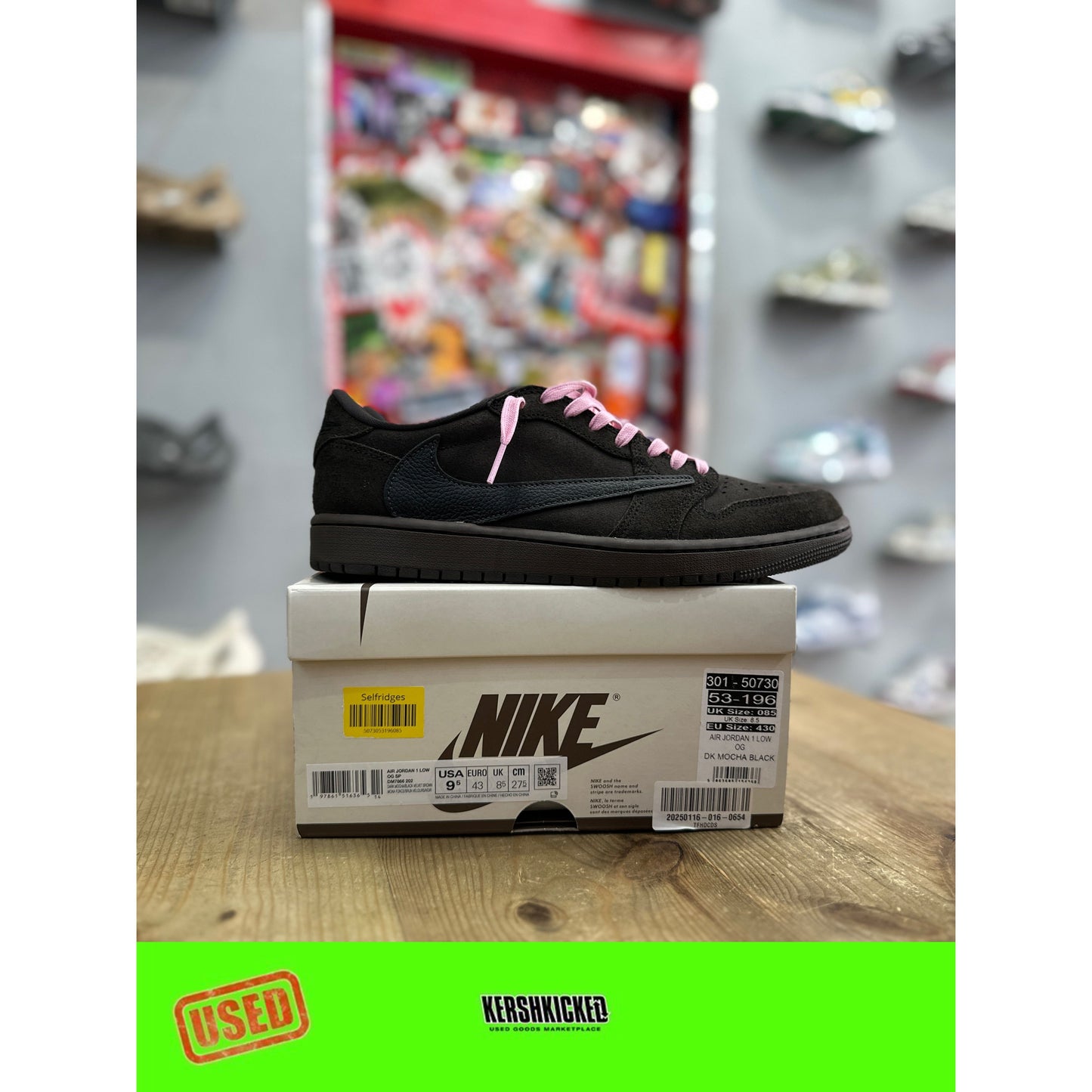Jordan 1 Retro Low OG SP Travis Scott Velvet Brown UK 8.5