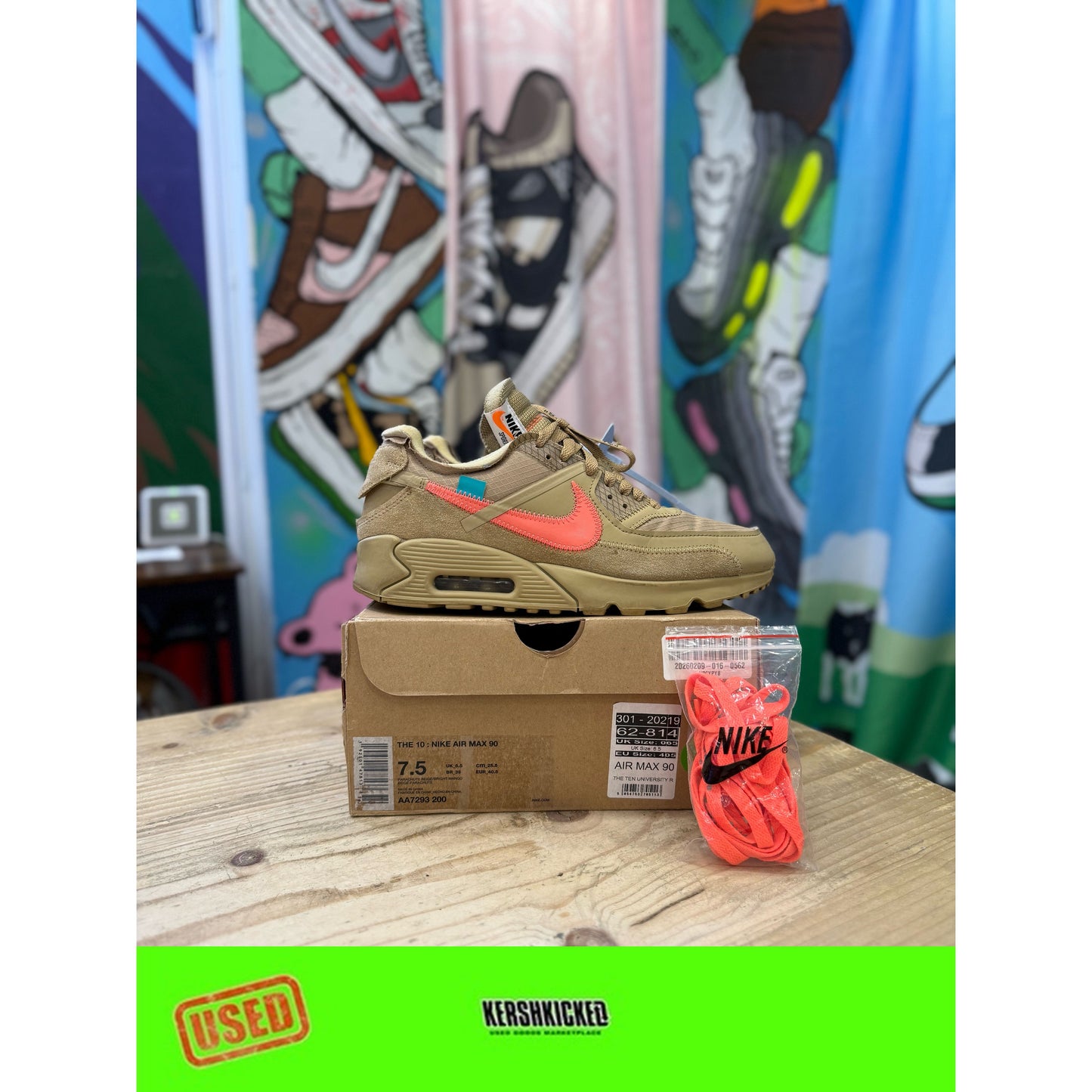 Nike Air Max 90 Off-White Desert Ore UK 6.5