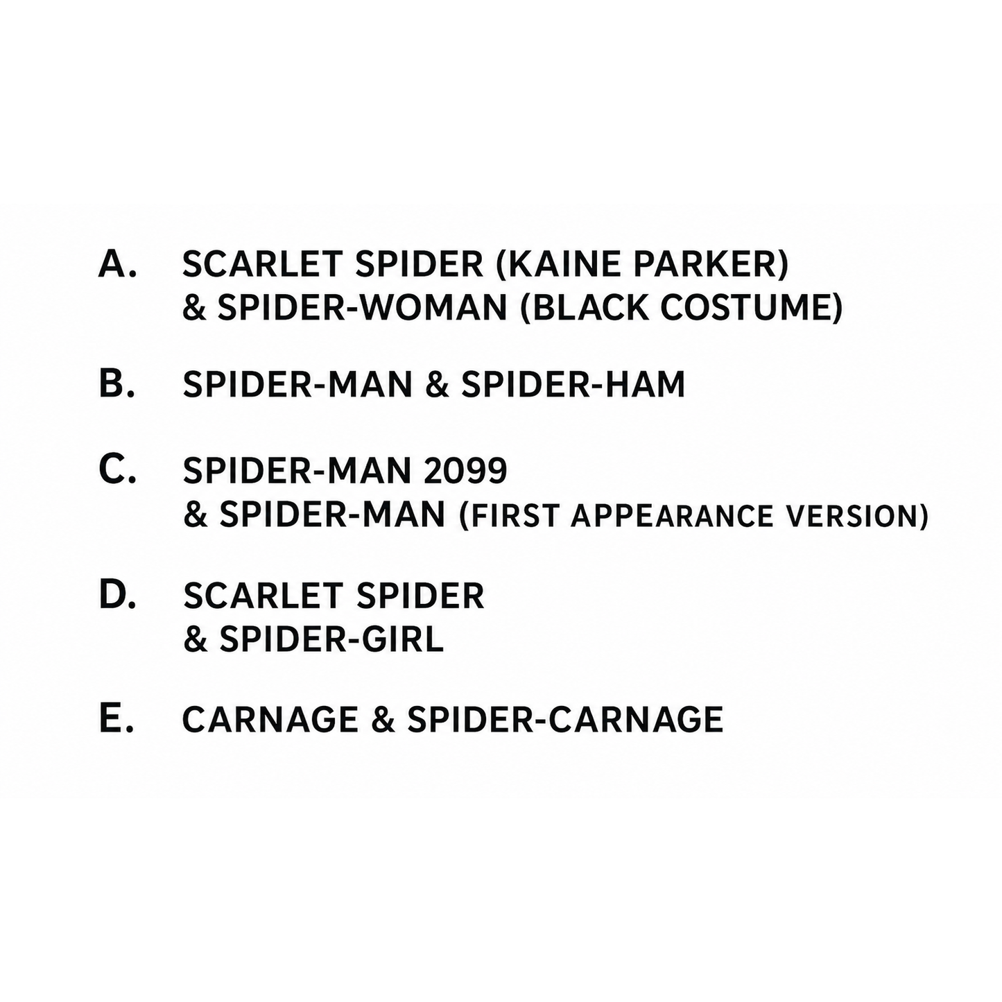 Bearbrick x Spider Man Spider Complete Set Of 5