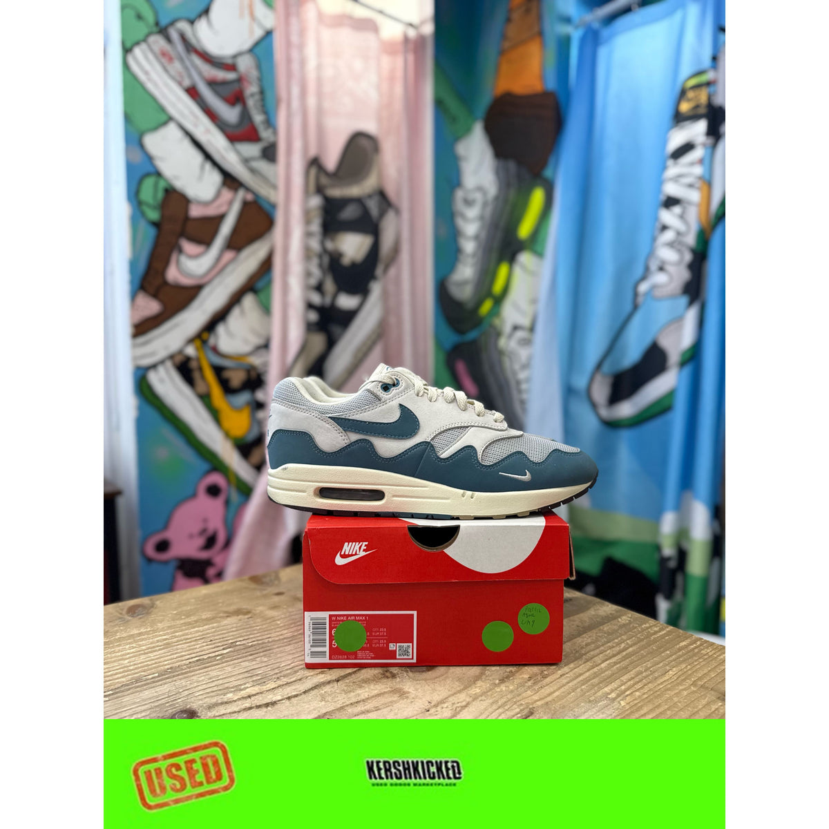 Nike Air Max 1 Patta Waves Noise Aqua UK 9