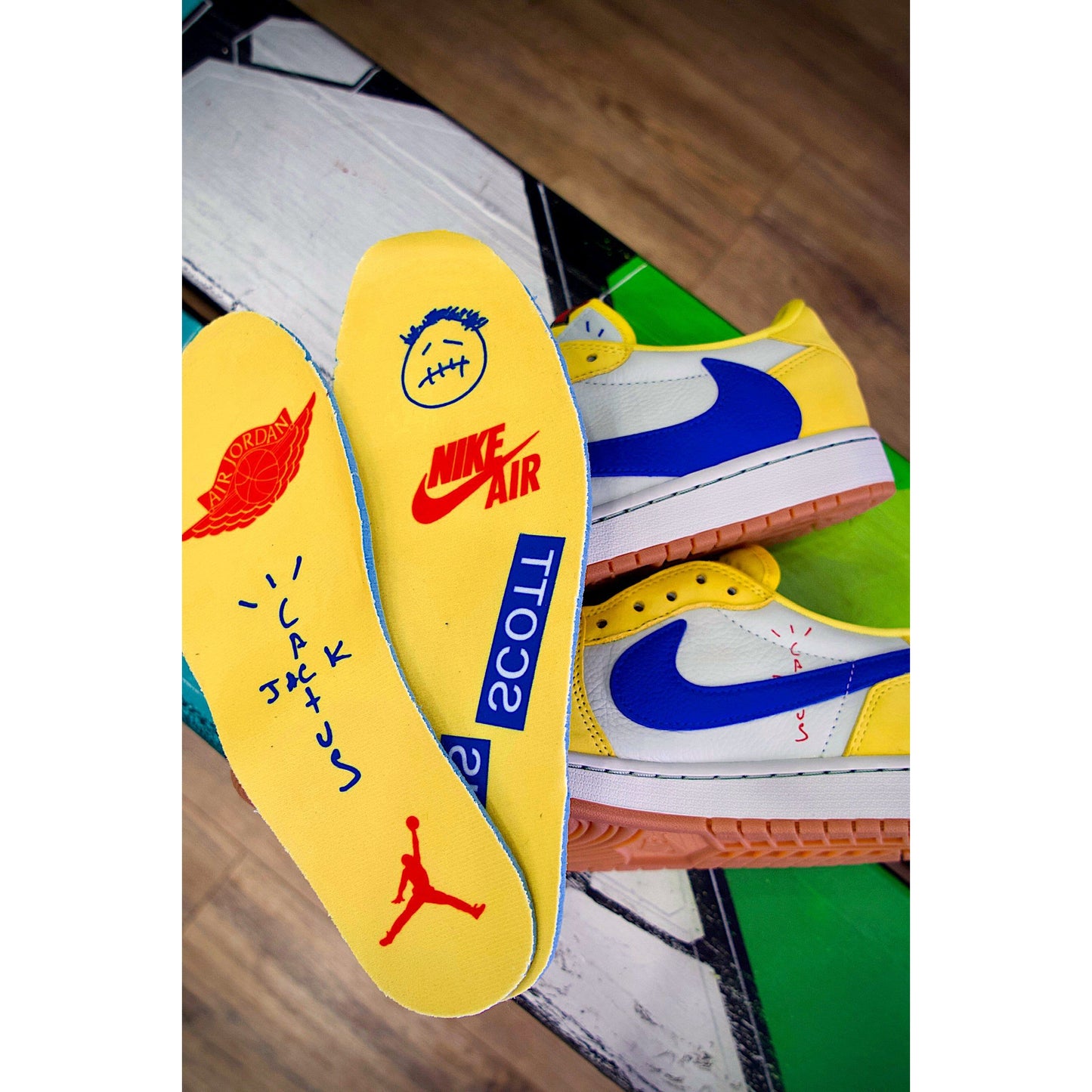 Jordan 1 Retro Low OG SP Travis Scott Canary (Women's) by Jordan's in Shoes. Available at KershKicks for £400.00. A must-have for fans of Jordan's looking to elevate their style with this Shoes.