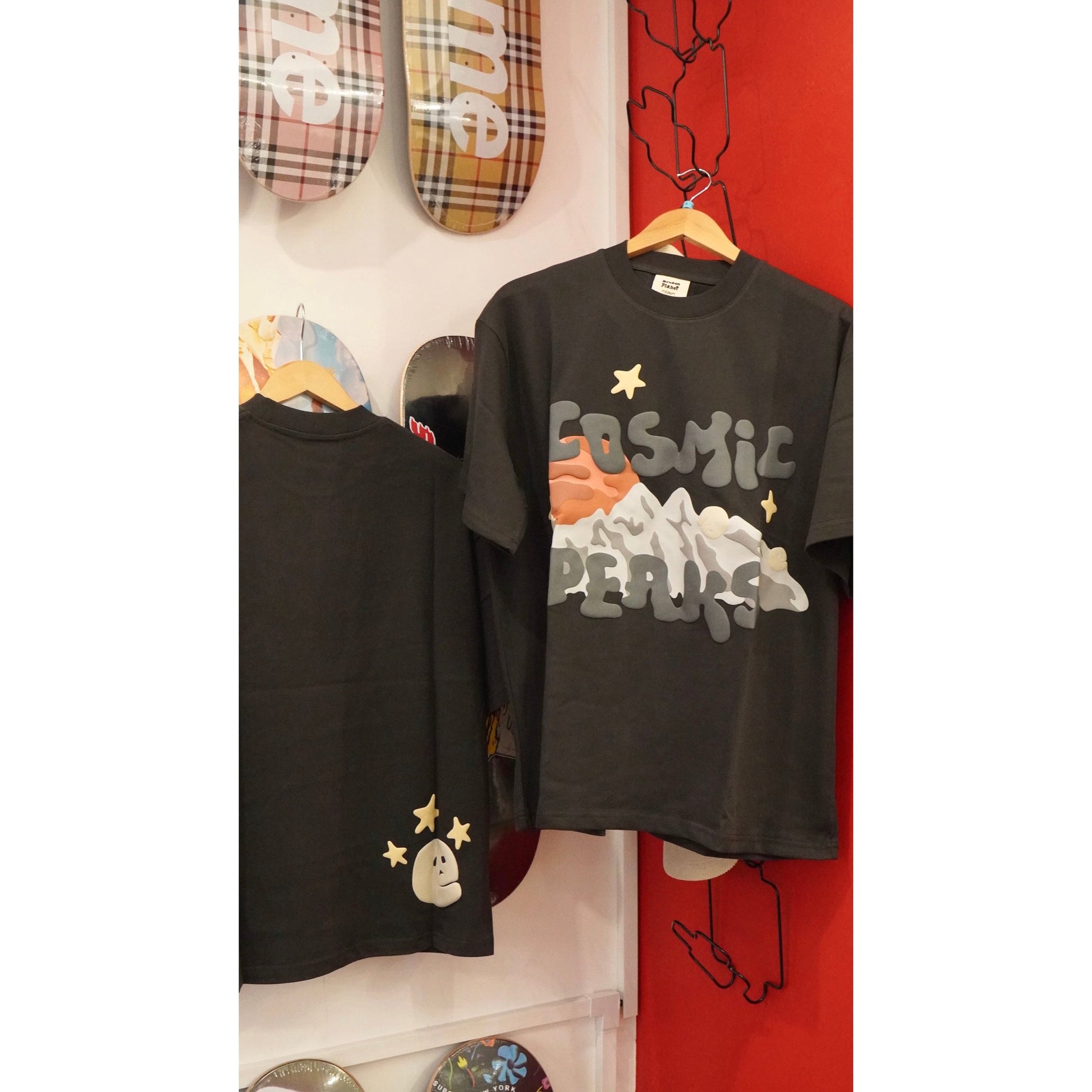 Broken Planet Market Cosmic Peaks T-Shirt Soot Black by Broken Planet Market in Clothing. Available at KershKicks for £95.00. A must-have for fans of Broken Planet Market looking to elevate their style with this T-Shirt.