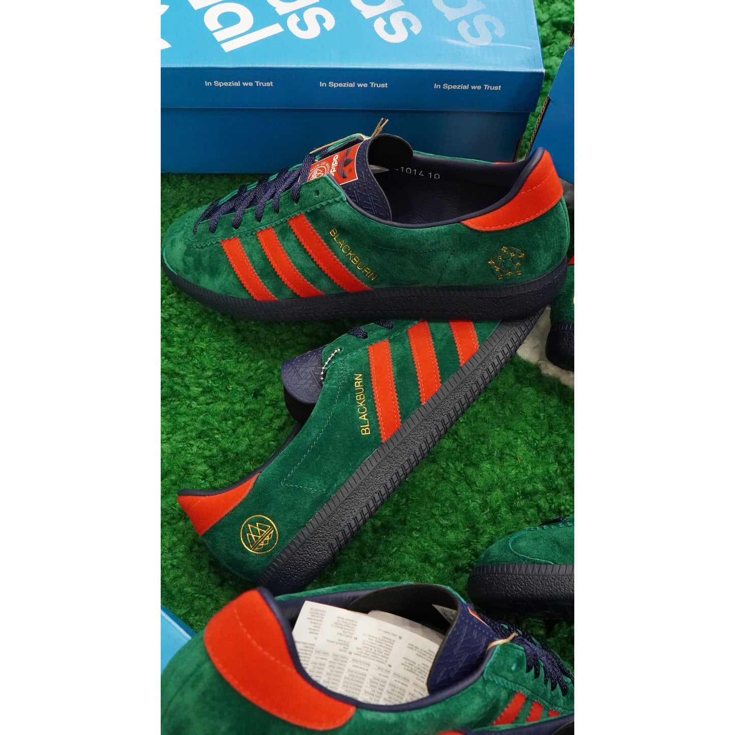 adidas Blackburn SPZL Collegiate Green Better Scarlet by Adidas in Shoes. Available at KershKicks for £100.00. A must-have for fans of Adidas looking to elevate their style with this Shoes.