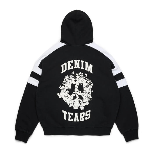 Denim Tears U Paneled Zip Hoodie Black