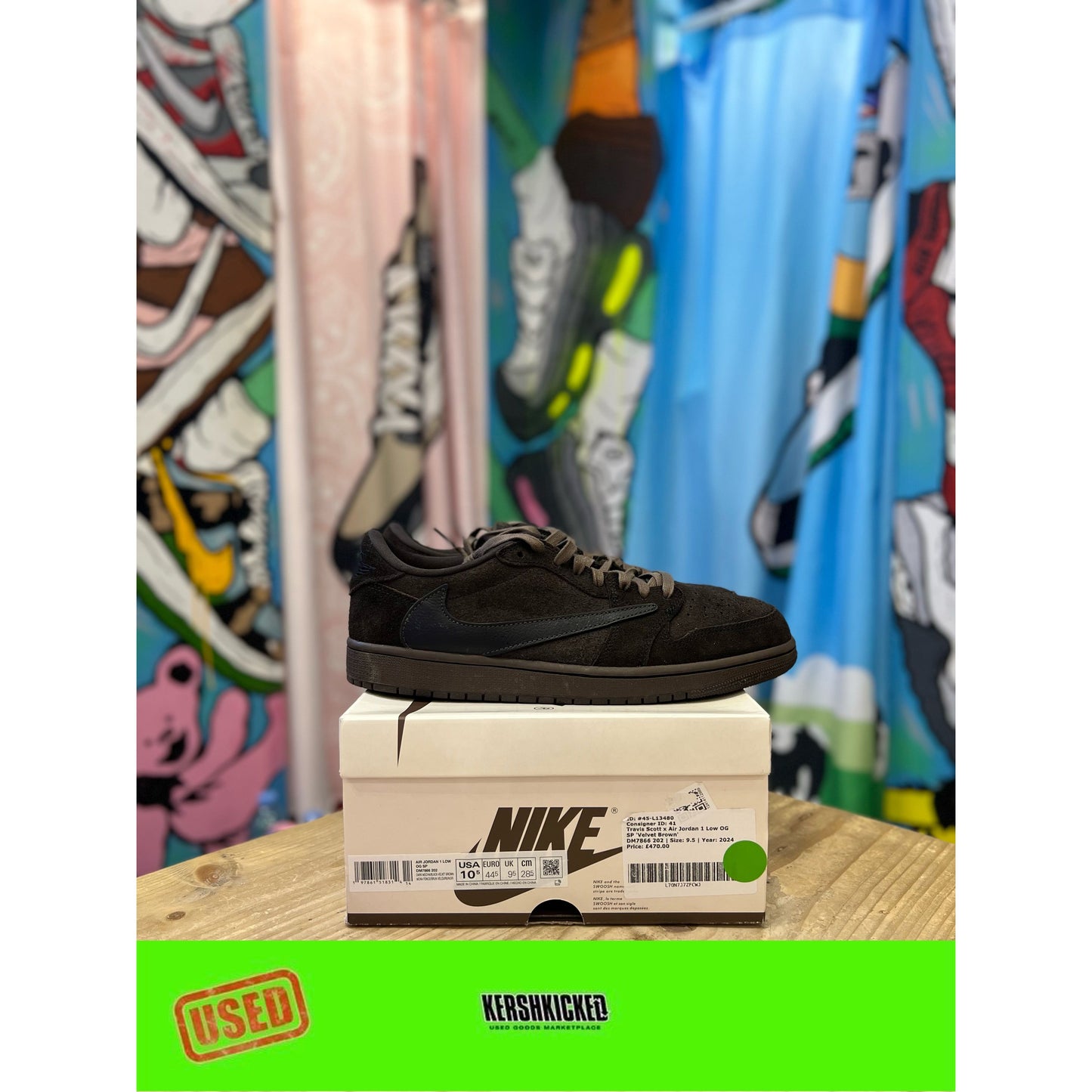 Jordan 1 Retro Low OG SP Travis Scott Velvet Brown UK 9.5