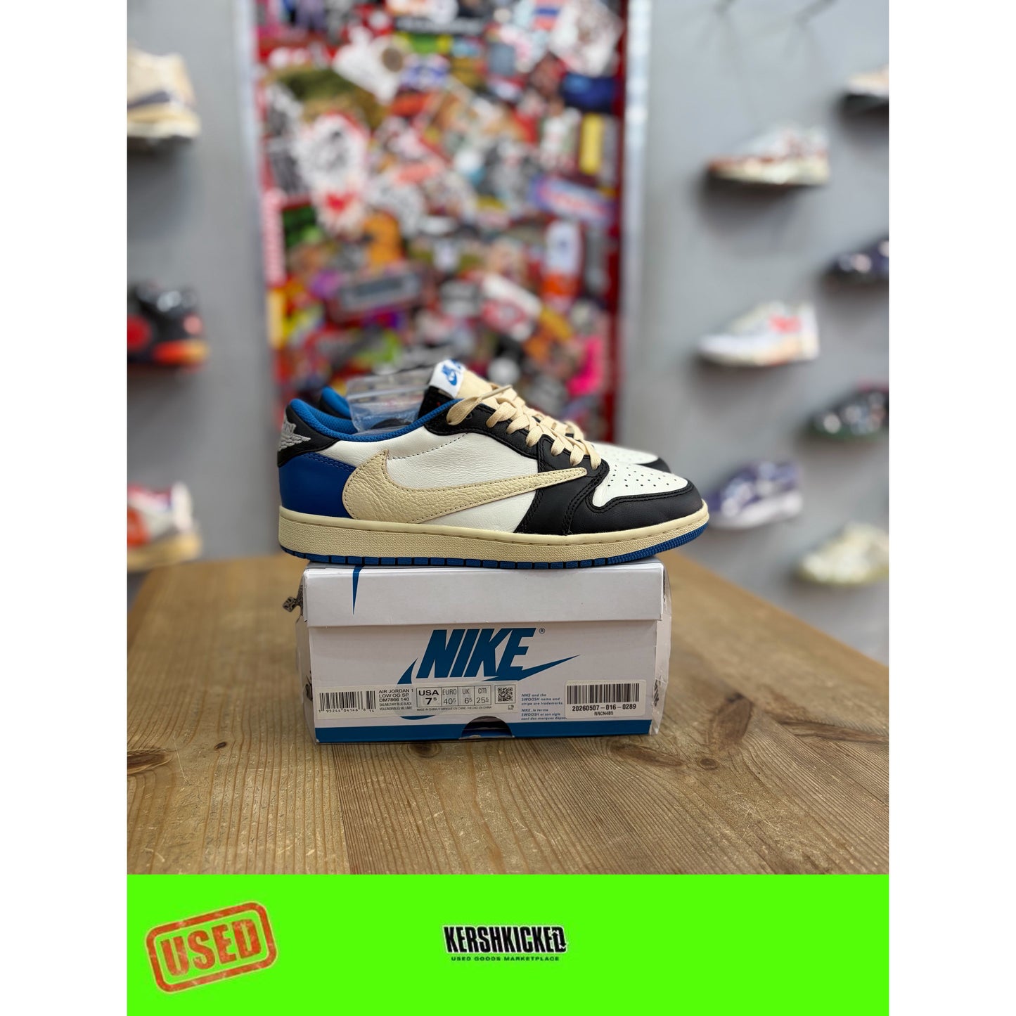 Jordan 1 Low fragment design x Travis Scott UK6.5