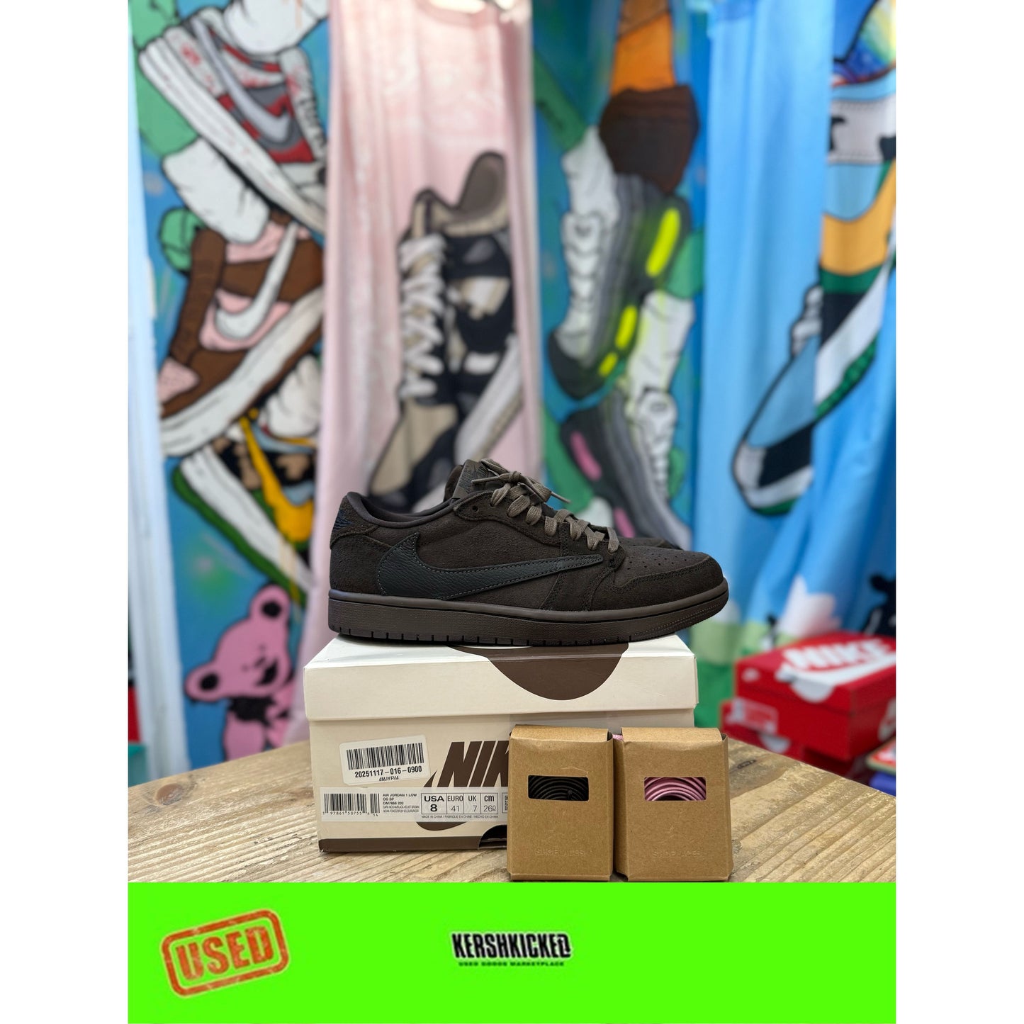 Jordan 1 Low Travis Scott Velvet Brown UK 7