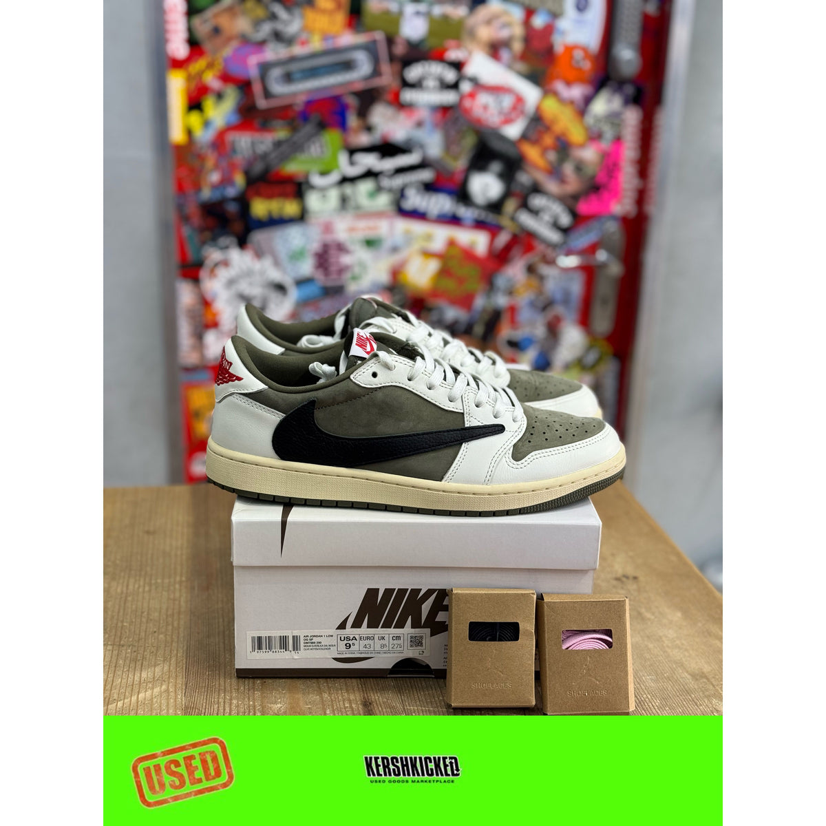 Jordan 1 Retro Low OG SP Travis Scott Medium Olive UK 8.5