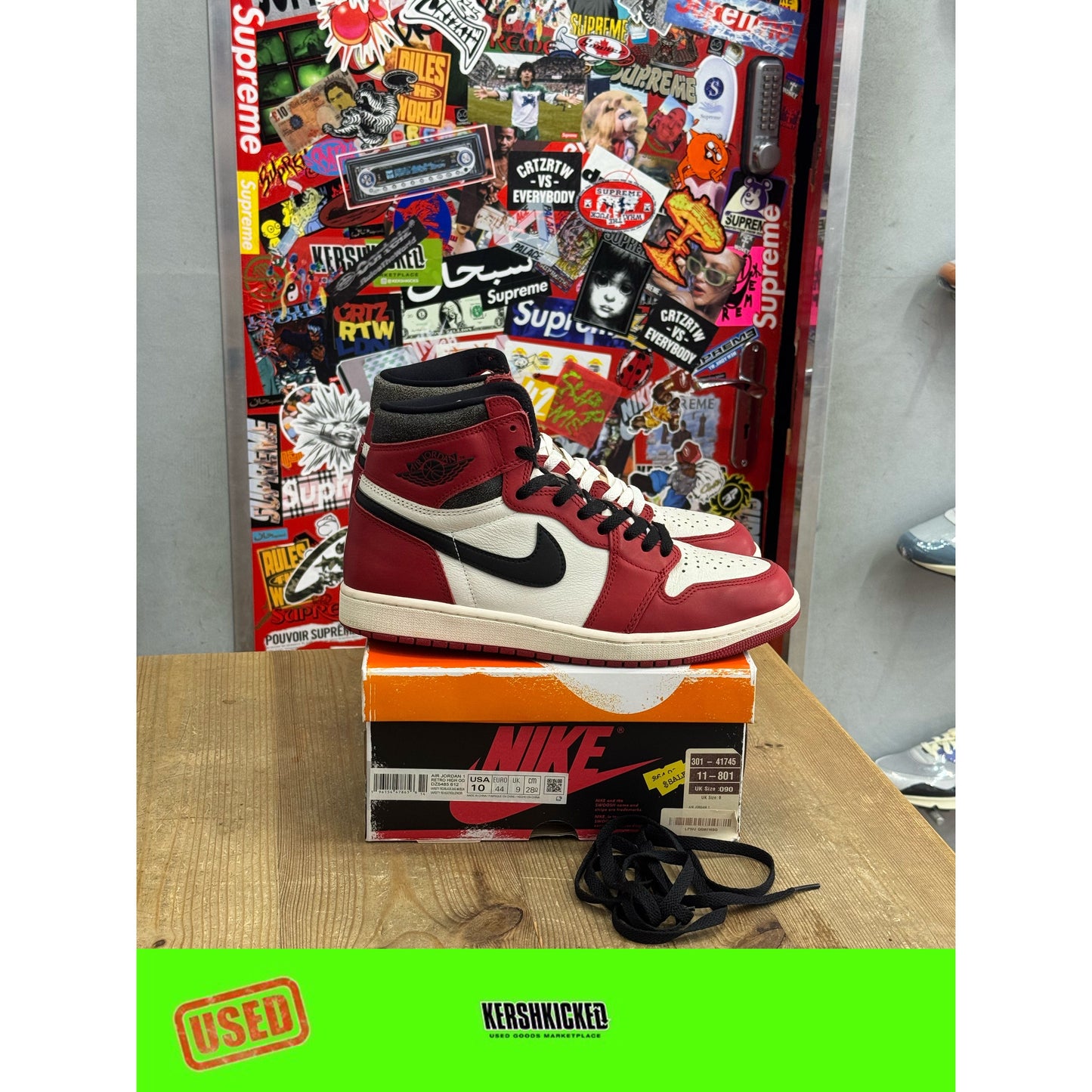 Jordan 1 Retro High OG Chicago Lost and Found UK 9.