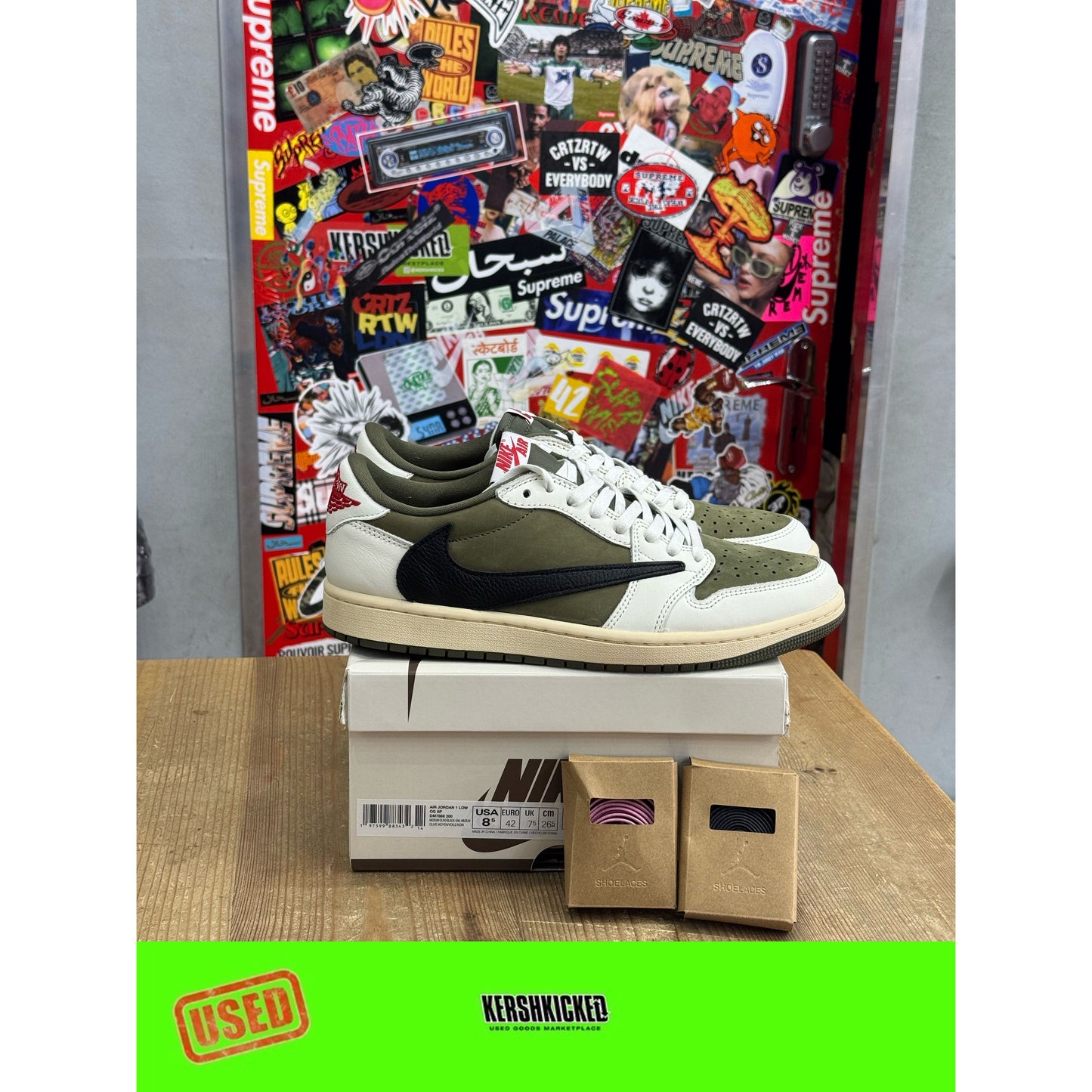 Jordan 1 Retro Low OG SP Travis Scott Medium Olive UK 7.5.