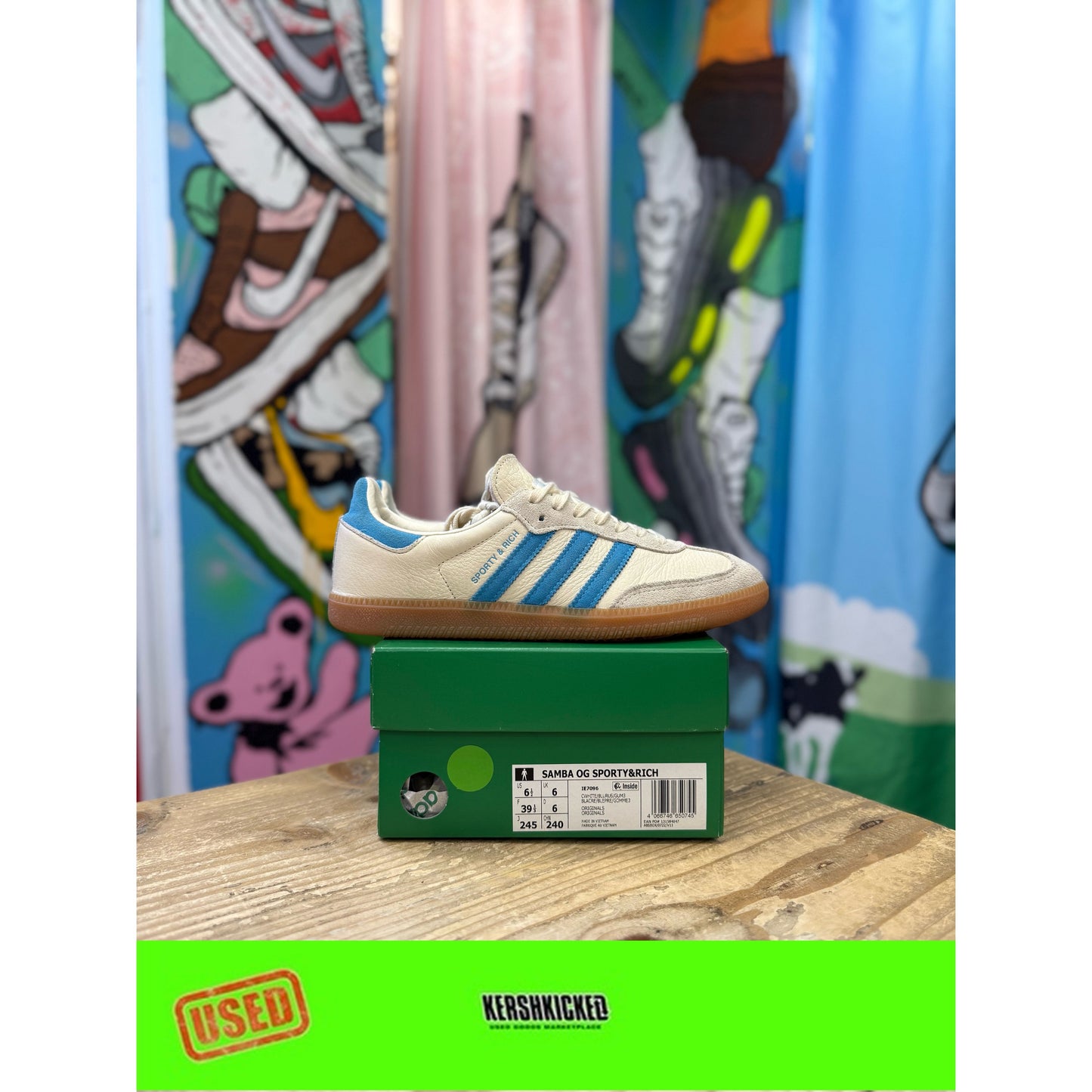 Adidas Samba OG Sporty and Rich Cream Blue UK 6