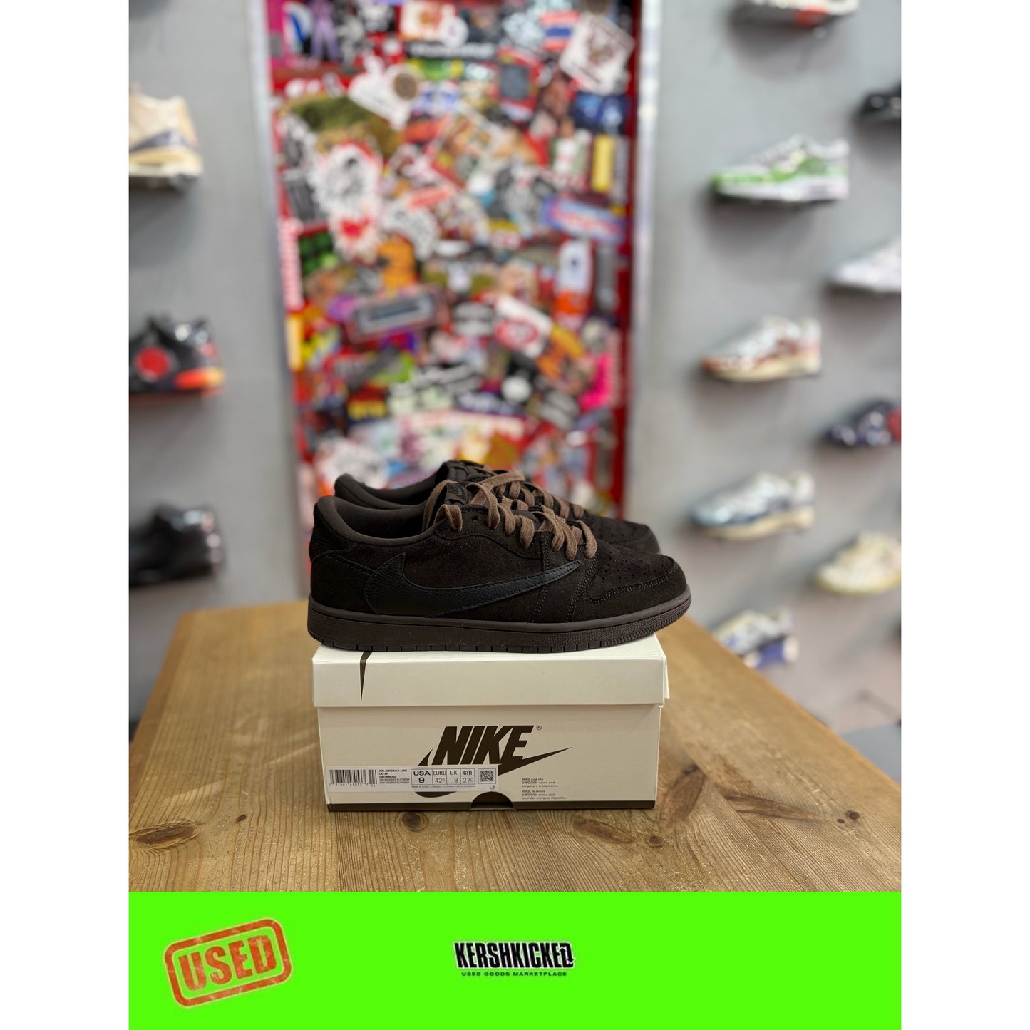 Jordan 1 Low Travis Scott Velvet Brown UK-8