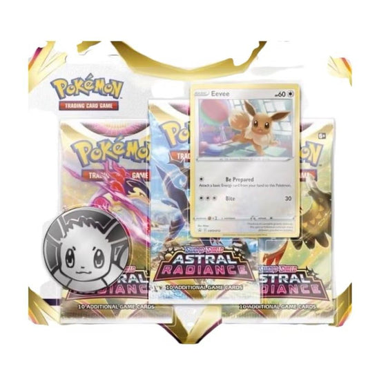 Pokémon Sword & Shield Astral Radiance Coin & Eevee Promo Card 3 Booster Packs