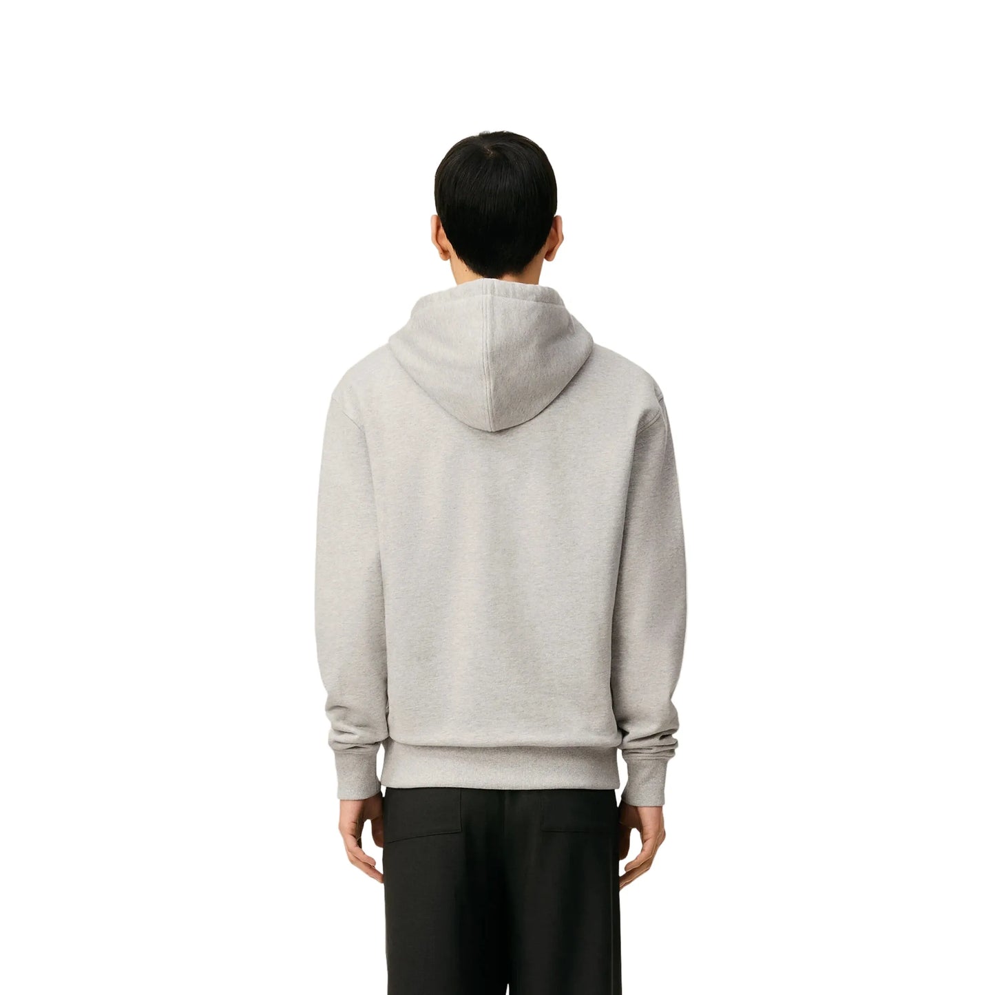 AMI PARIS GREY COTTON ZIPPED AMI DE COEUR HOODIE