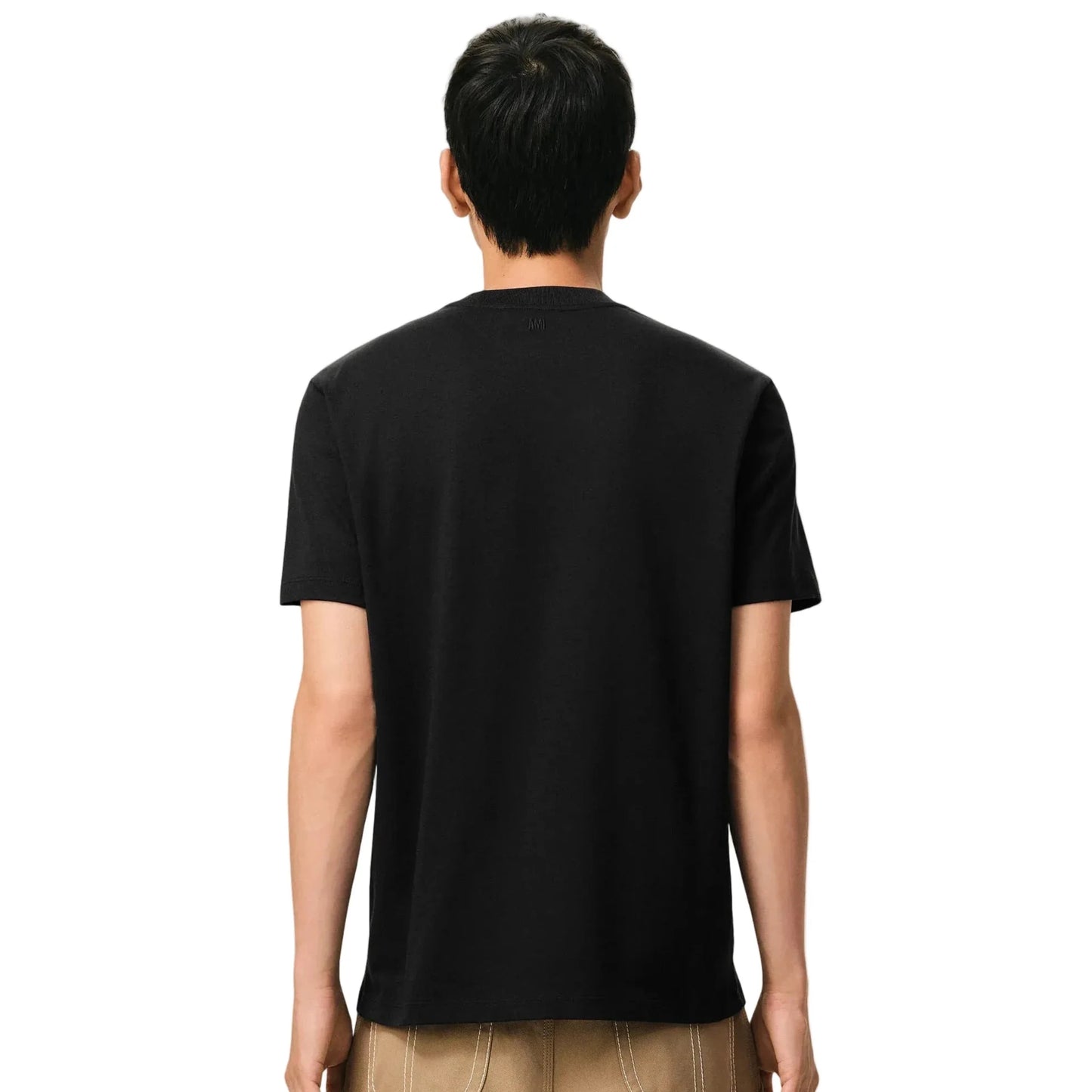 AMI Paris Organic Cotton Ami de Coeur T-Shirt Noir/Blanc Creme
