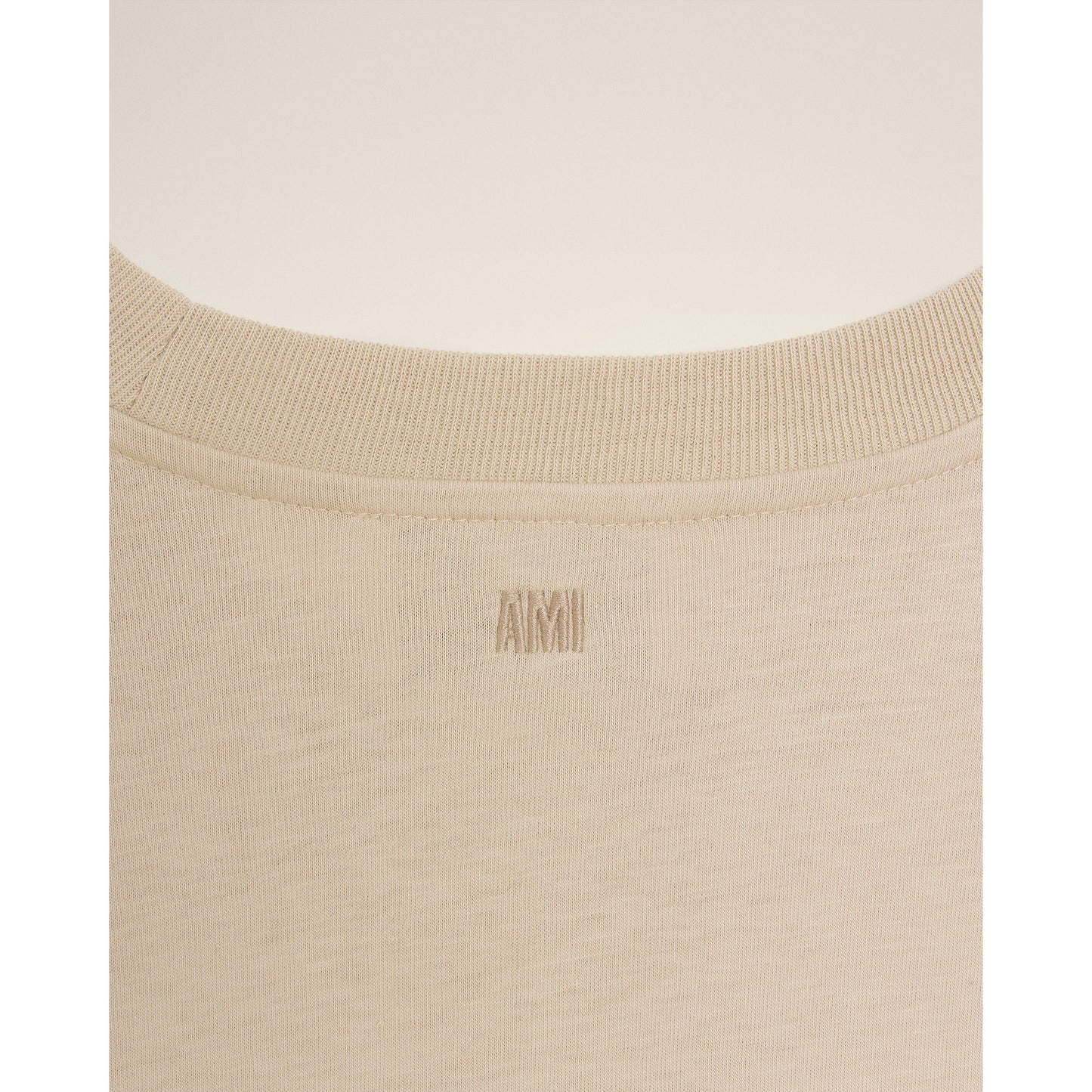 Ami Paris Ami de Coeur Cotton T-Shirt Cafe Creme