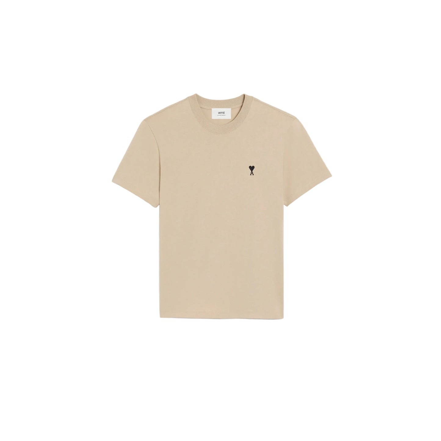 Ami Paris Ami de Coeur Cotton T-Shirt Cafe Creme