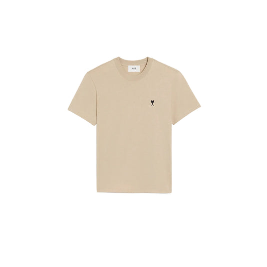 Ami Paris Ami de Coeur Cotton T-Shirt Cafe Creme