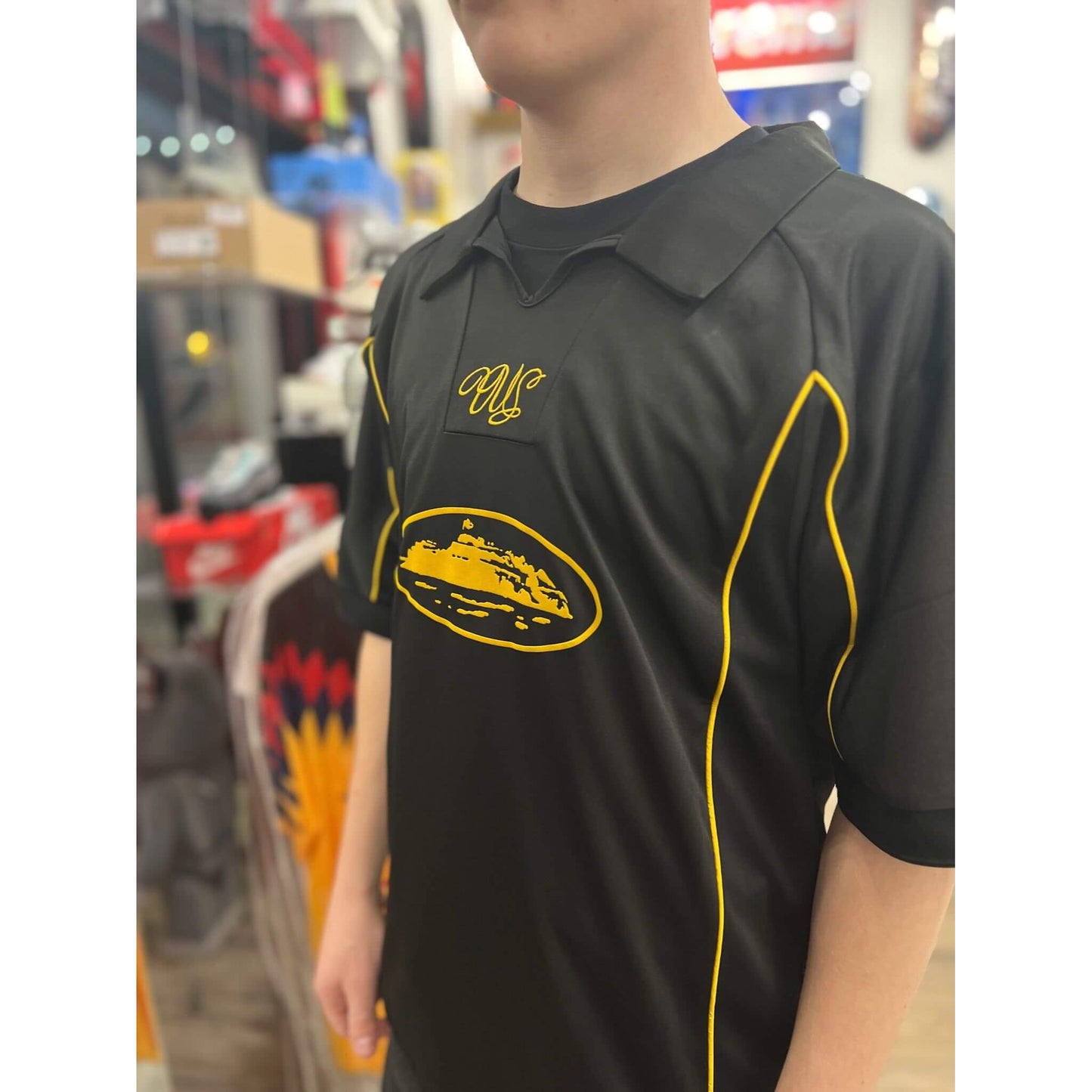 Corteiz Talismo Football Jersey Black by Corteiz in . Available at KershKicks for £175.00. A must-have for fans of Corteiz looking to elevate their style with this T-Shirt.