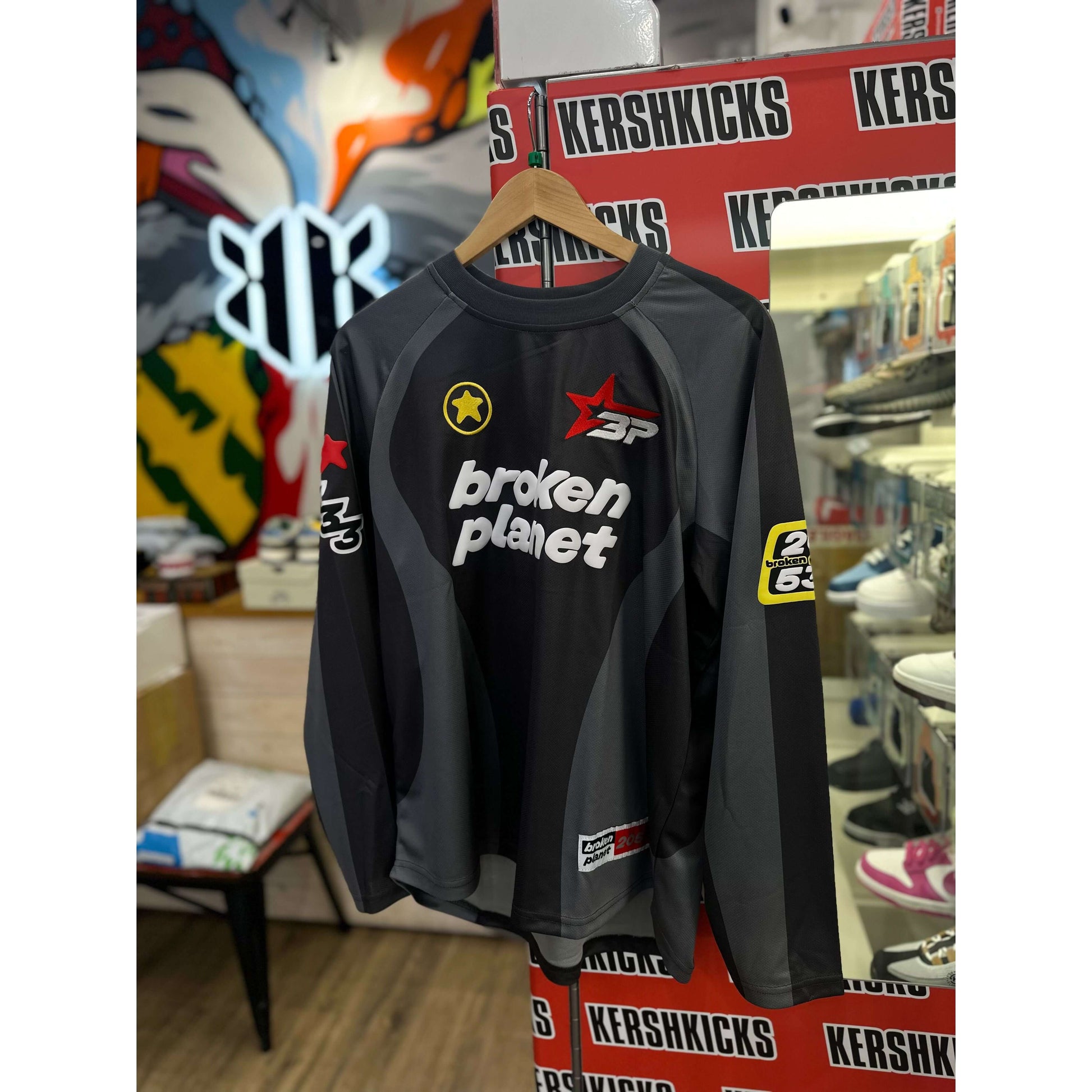 Broken Planet Market Football Long Sleeve Tee Black/Grey by Broken Planet Market in . Available at KershKicks for £145.00. A must-have for fans of Broken Planet Market looking to elevate their style with this T-Shirt.