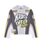 BROKEN PLANET SPORTS LONG SLEEVE TEE GREY YELLOW