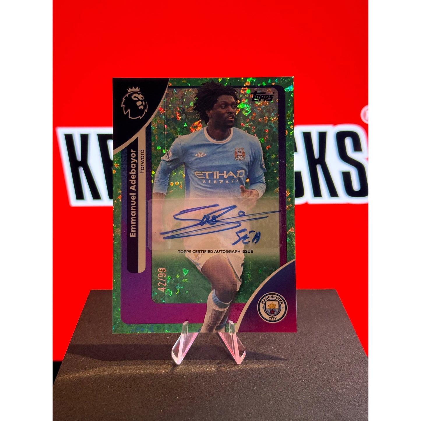 #13 Emmanuel Adebayor Manchester City 42/99 Auto