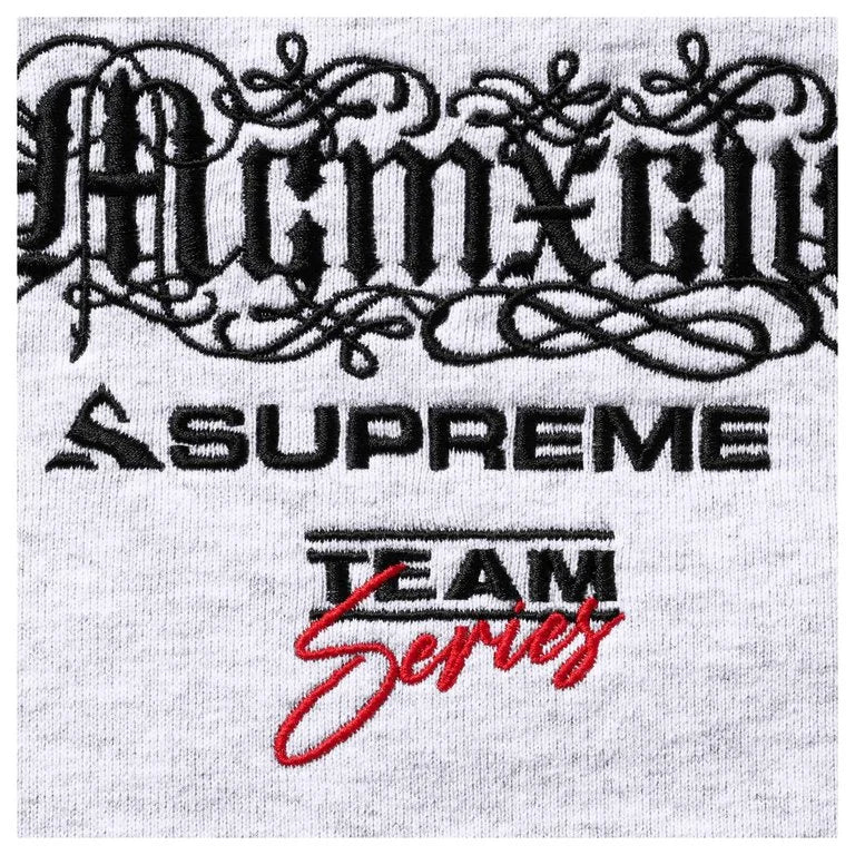 Supreme Racing Lined Zip Up Hooded Sweatshirt Heather Grey