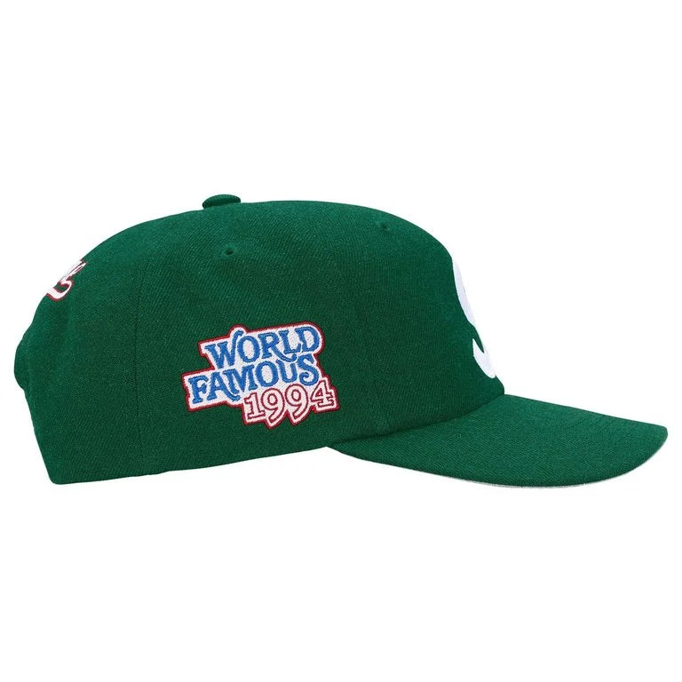 Supreme World Famous S Logo 6-Panel Hat Green