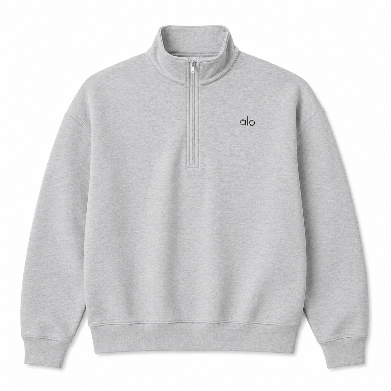 ALO Yoga Accolade 1/4 Zip Athletic Heather Grey Sweatshirt