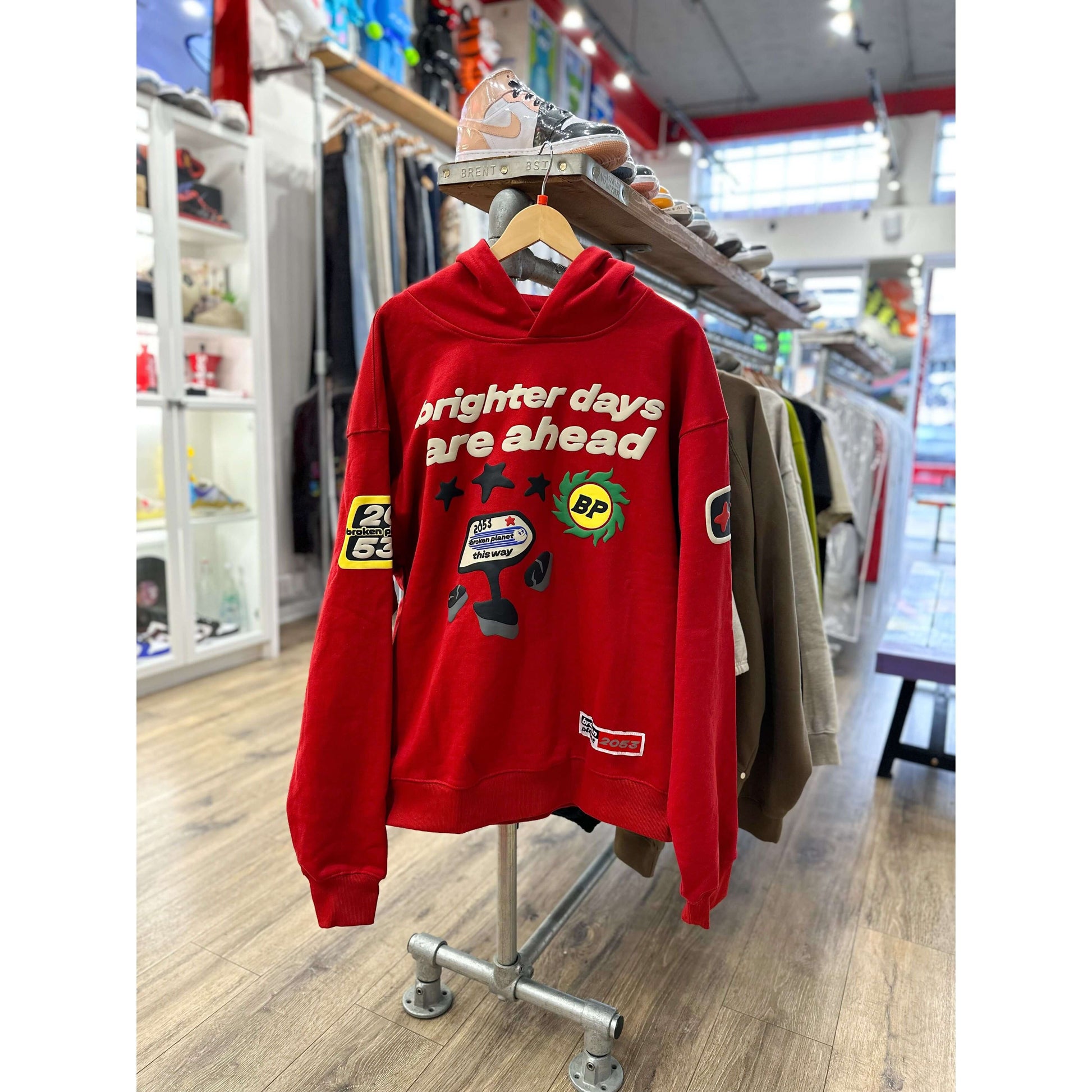 Broken Planet Brighter Days Are Ahead Hoodie by Broken Planet Market in Clothing. Available at KershKicks for £175.00. A must-have for fans of Broken Planet Market looking to elevate their style with this Hoodie.