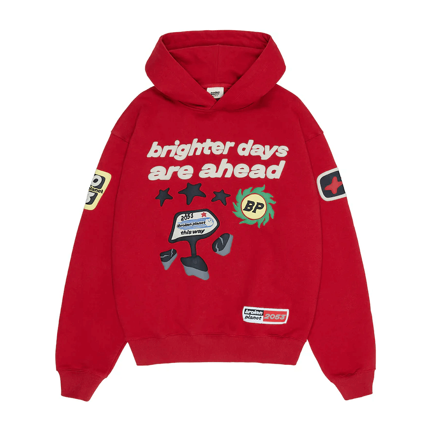 Broken Planet Brighter Days Are Ahead Hoodie by Broken Planet Market in Clothing. Available at KershKicks for £175.00. A must-have for fans of Broken Planet Market looking to elevate their style with this Hoodie.