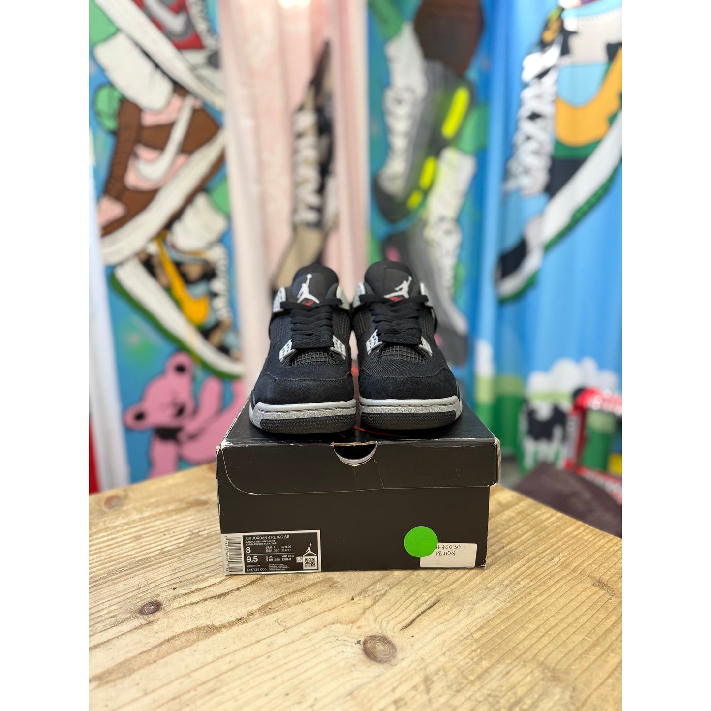 Jordan 4 Black Canvas UK 7