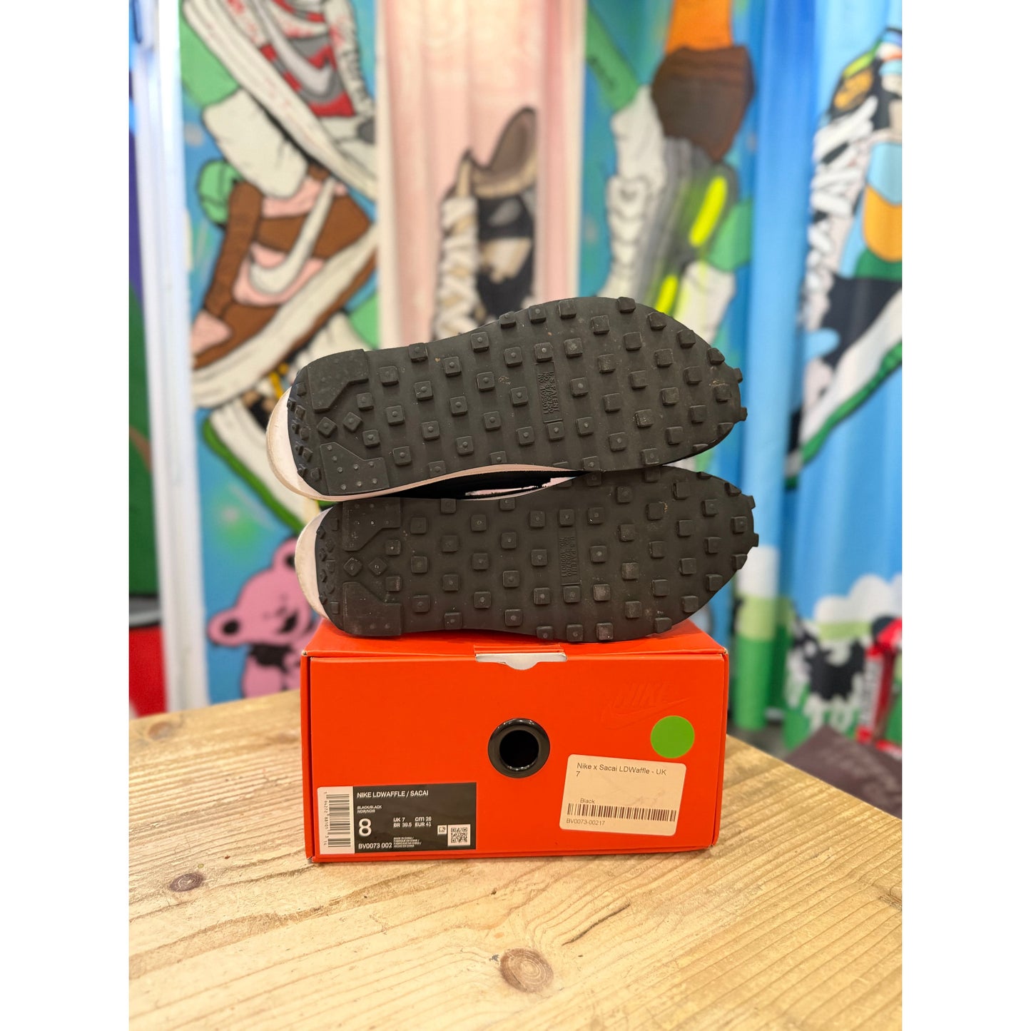 Nike Sacai LDWaffle Black Nylon UK 7