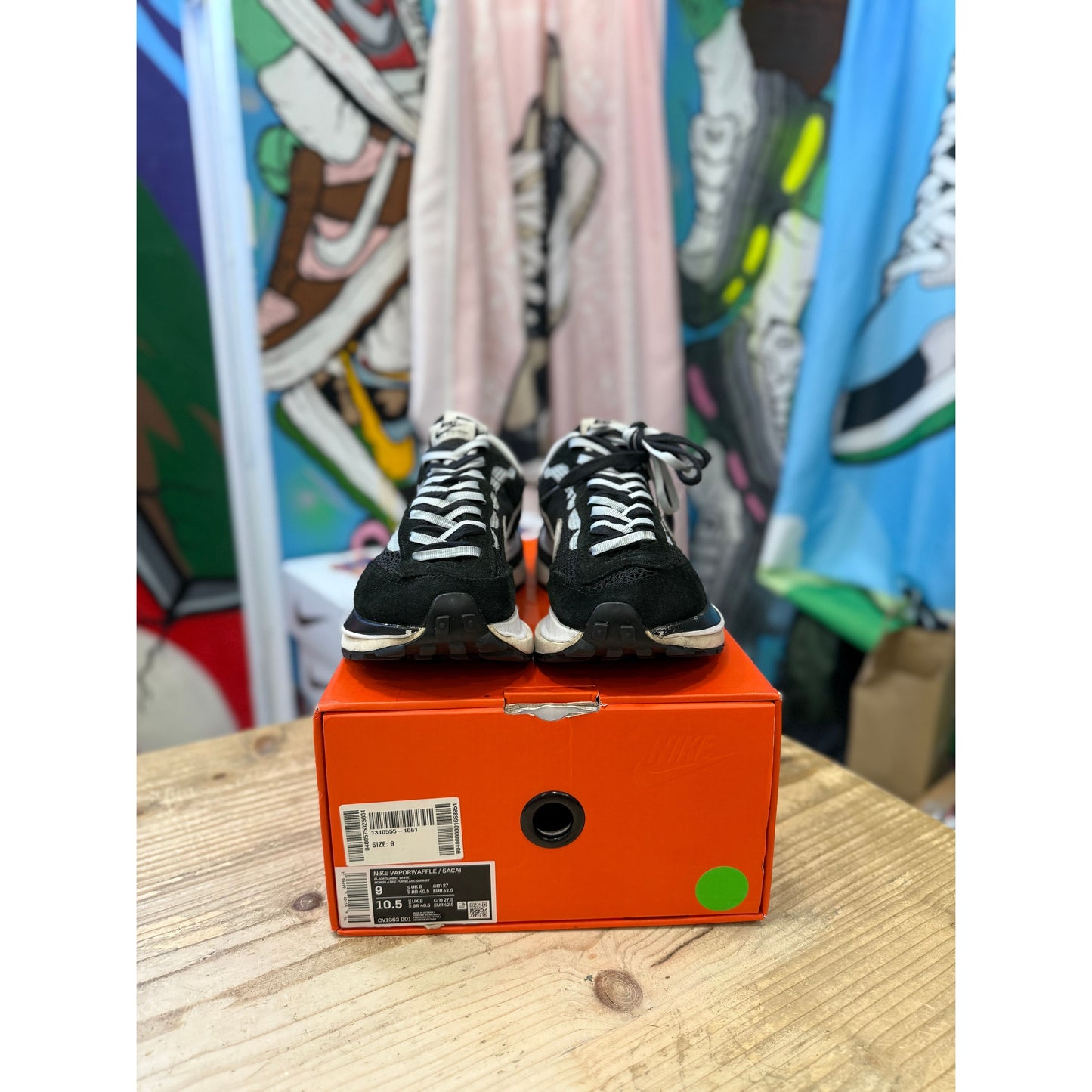 Nike Sacai Vapourwaffle Black White UK 8