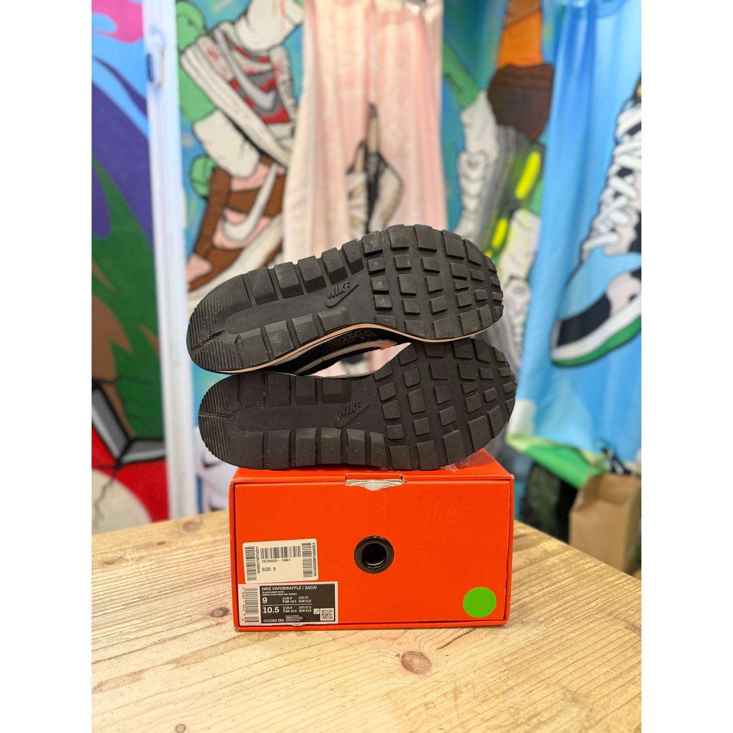 Nike Sacai Vapourwaffle Black White UK 8