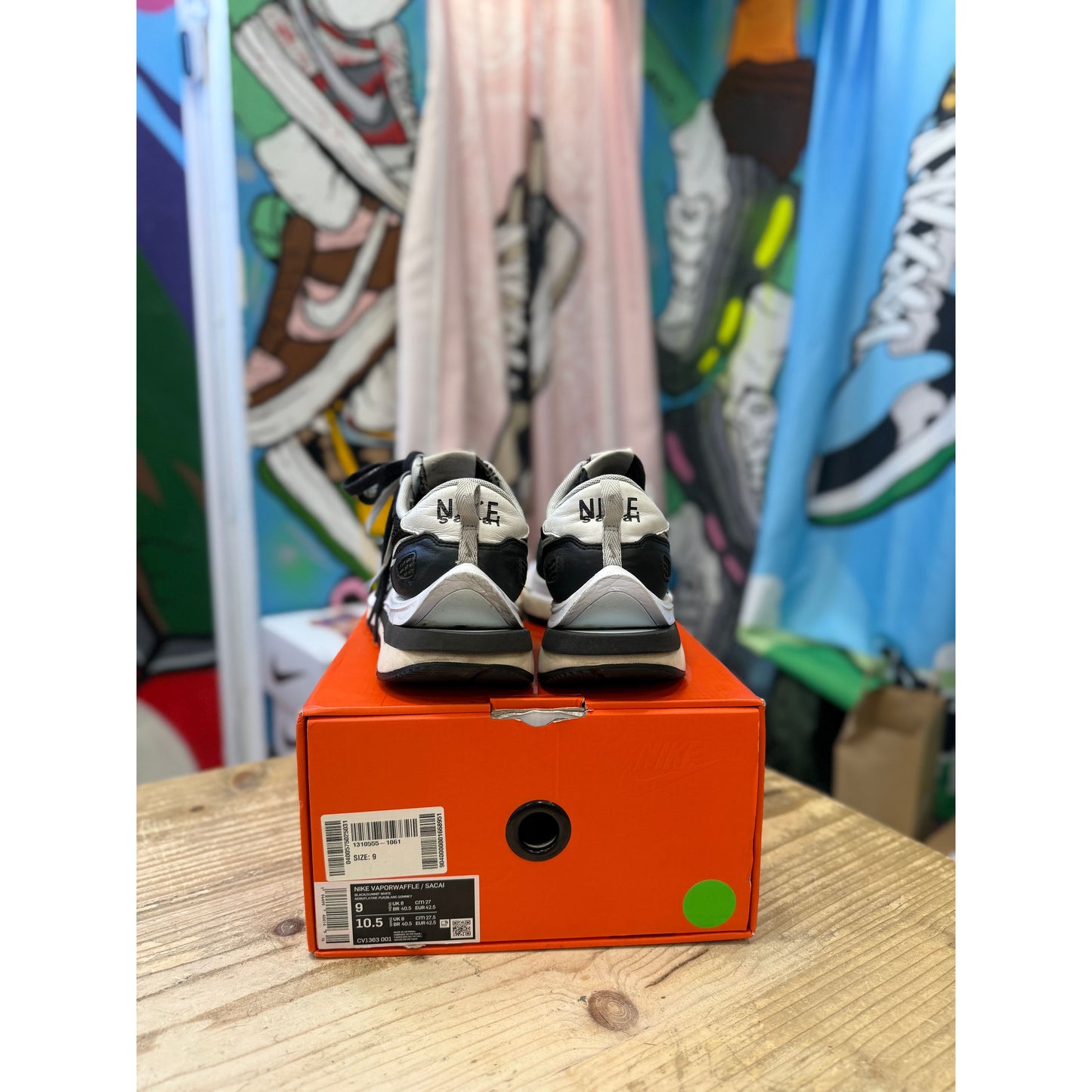 Nike Sacai Vapourwaffle Black White UK 8