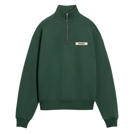 Jacquemus Gros Grain Zip Sweat Dark Green