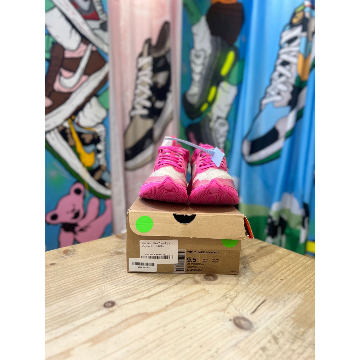 Nike Off White Zoom Fly Pink Tulip UK 8.5