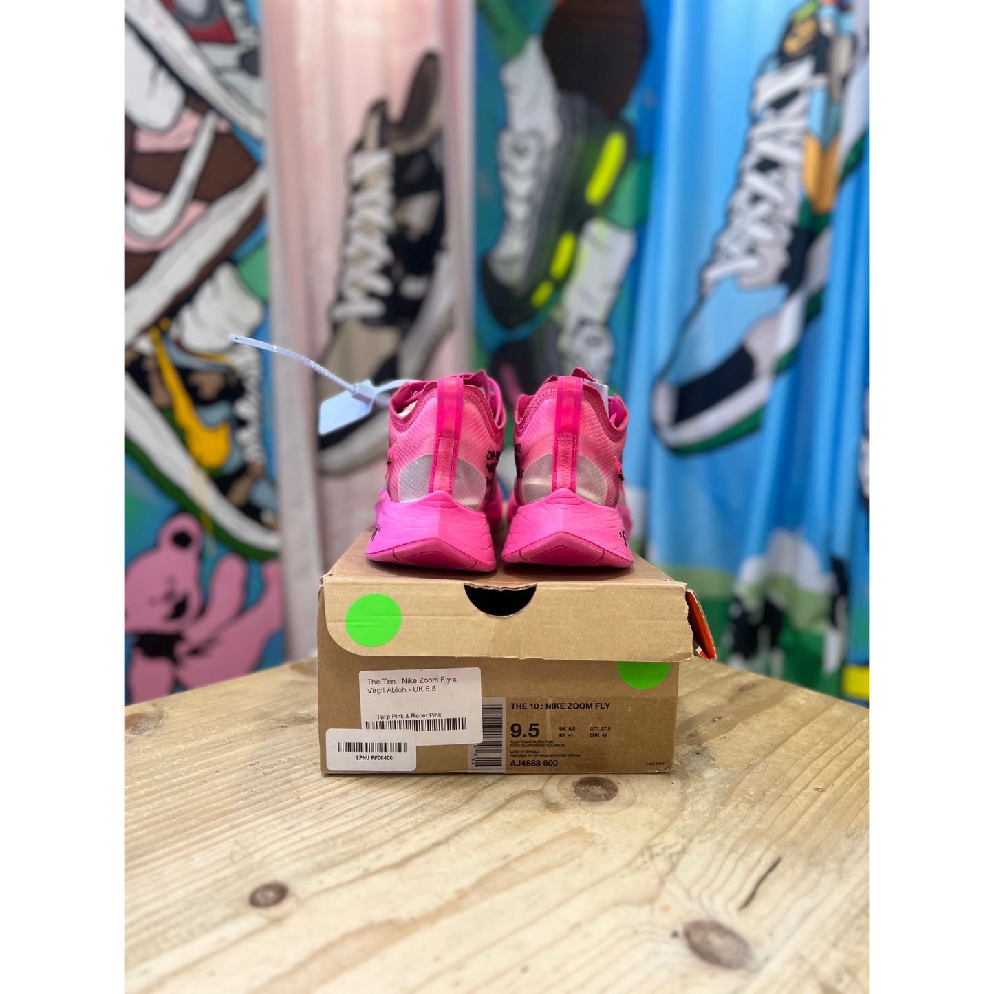 Nike Off White Zoom Fly Pink Tulip UK 8.5