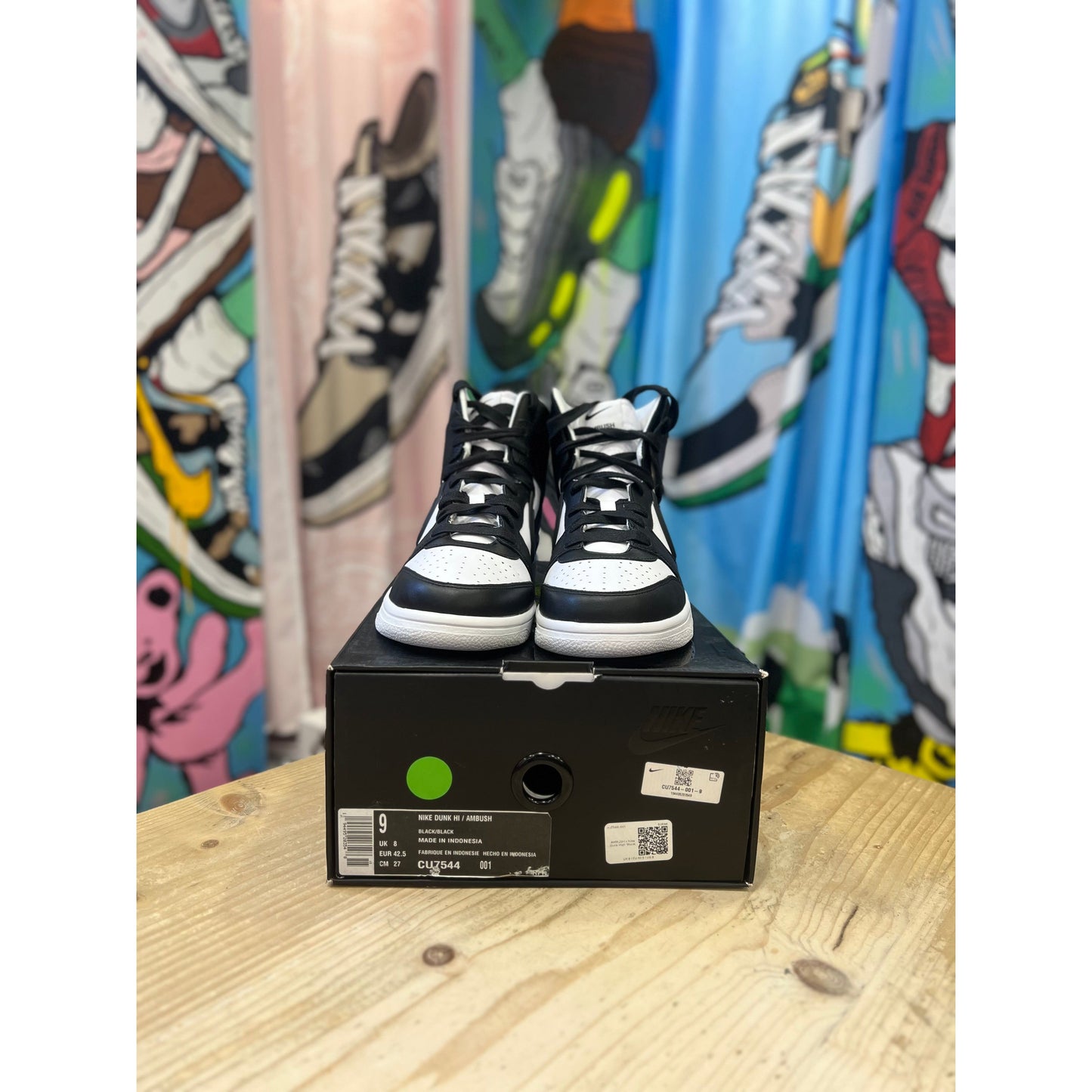 Nike Dunk High AMBUSH Black White UK 8