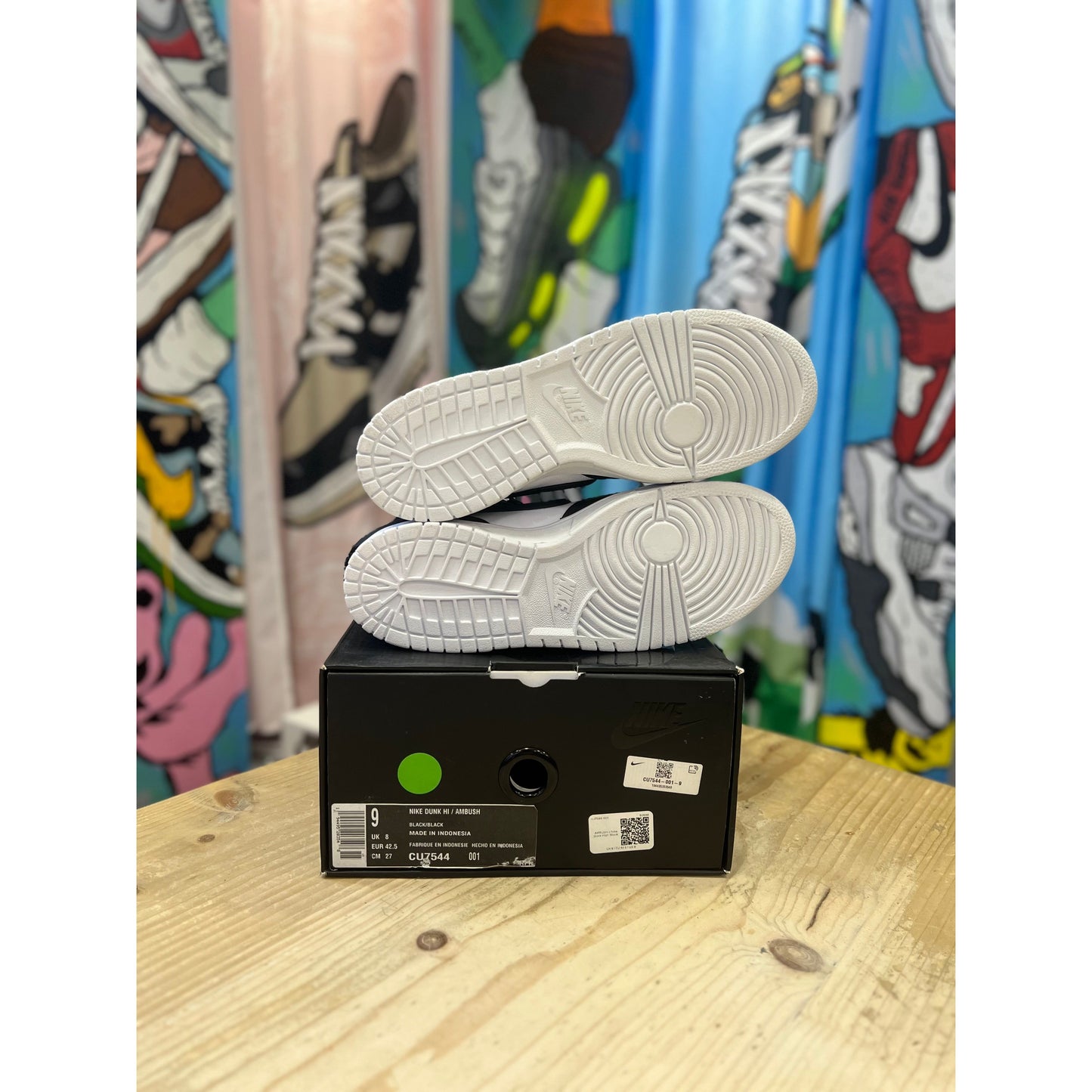 Nike Dunk High AMBUSH Black White UK 8