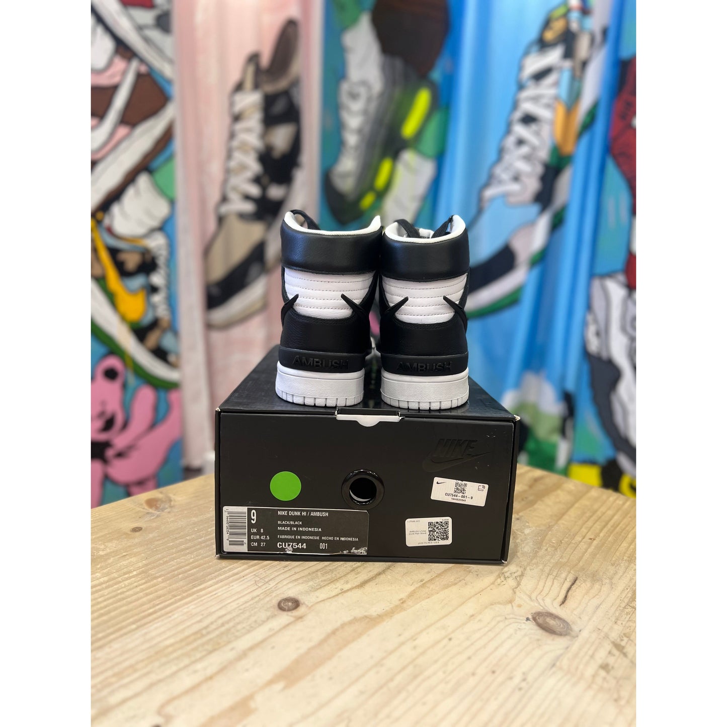 Nike Dunk High AMBUSH Black White UK 8