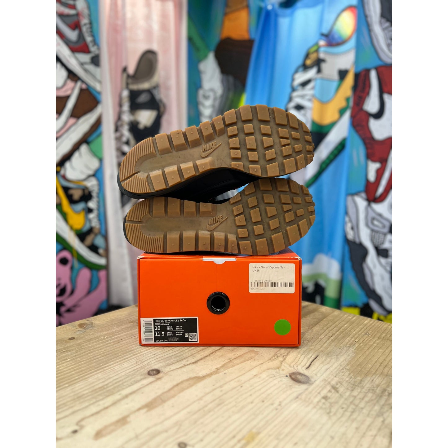 Nike Sacai Vapourwaffle Black Gum UK9