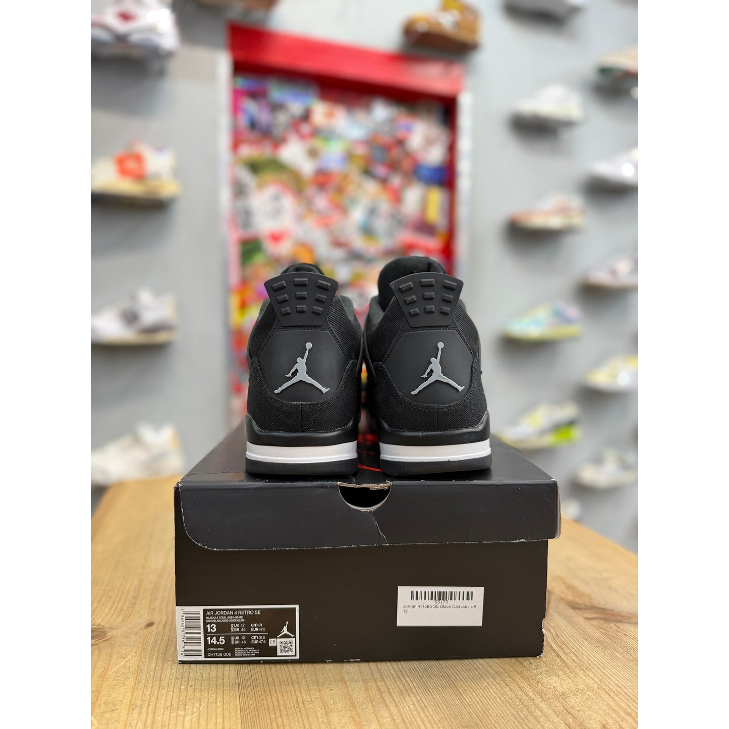 Jordan 4 Retro SE Black Canvas UK12