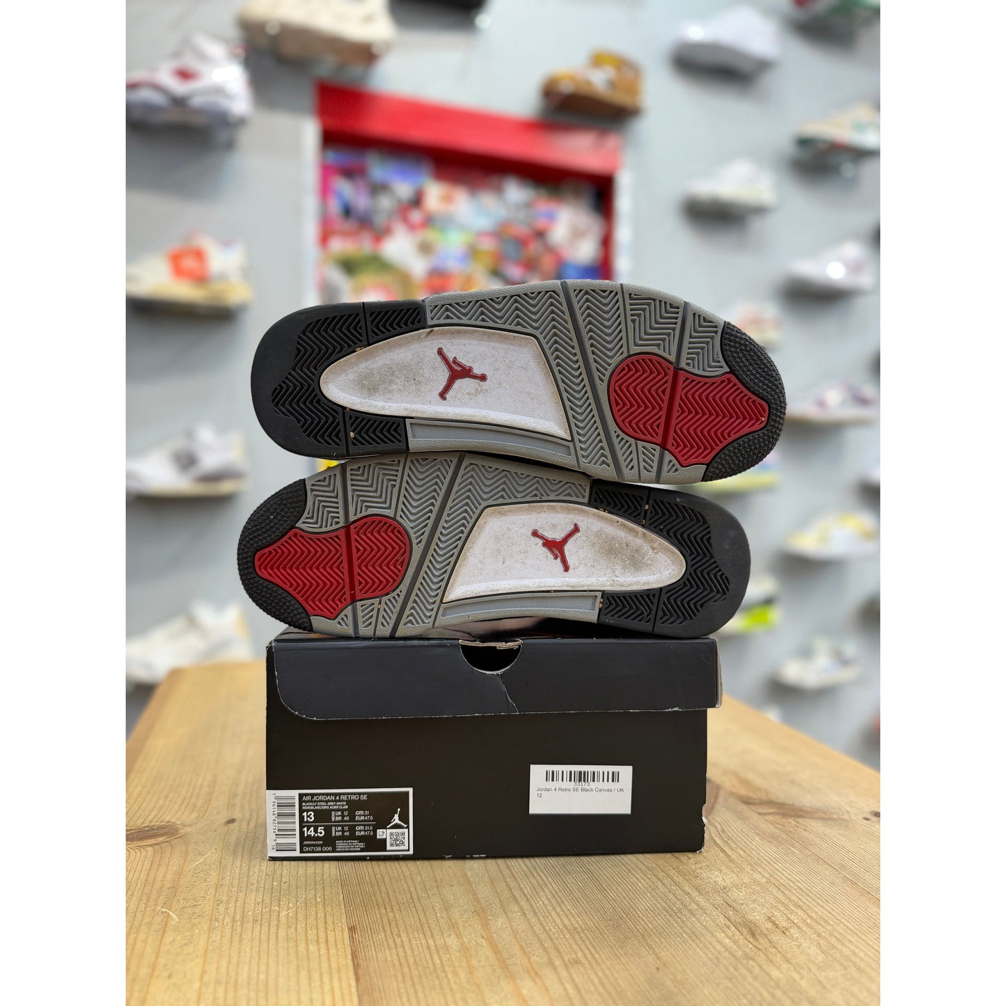 Jordan 4 Retro SE Black Canvas UK12