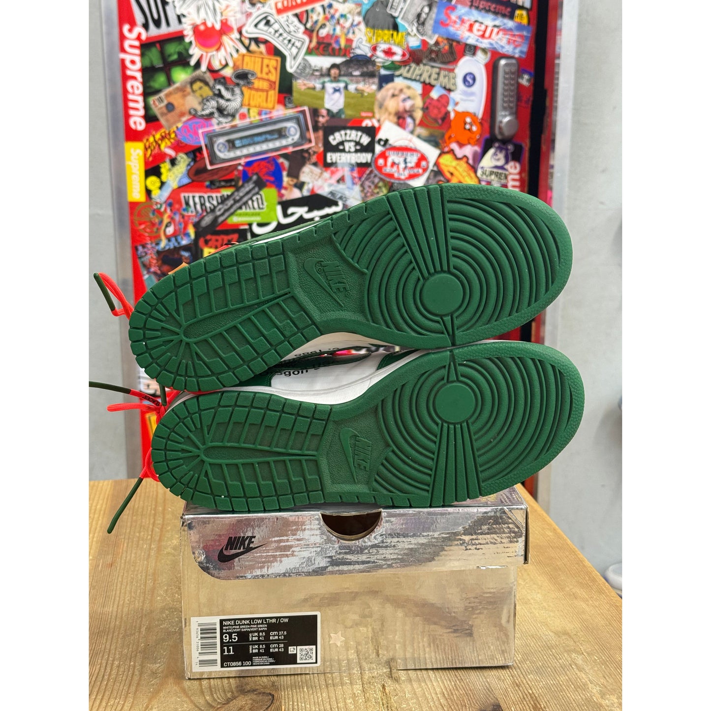Nike Dunk Low Off-White Pine Green UK 8.5