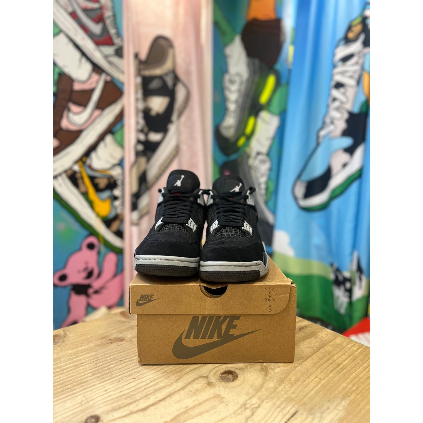 Jordan 4 Black Canvas UK9.5