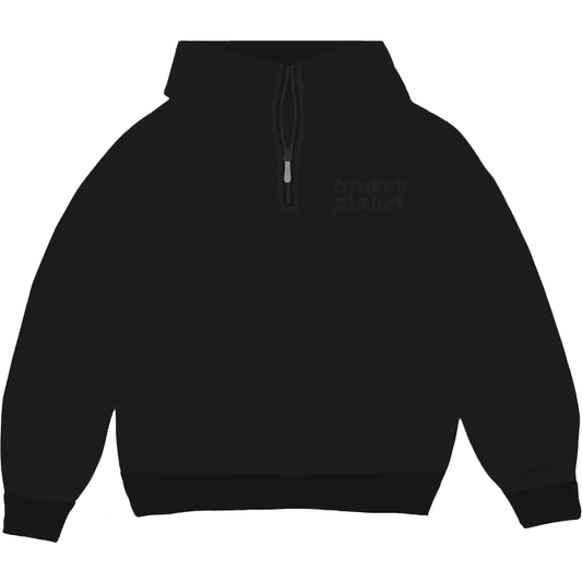 Broken Planet Basics Quarter Zip Jumper - Midnight Black by Broken Planet Market in Clothing. Available at KershKicks for £135.00. A must-have for fans of Broken Planet Market looking to elevate their style with this Hoodie.