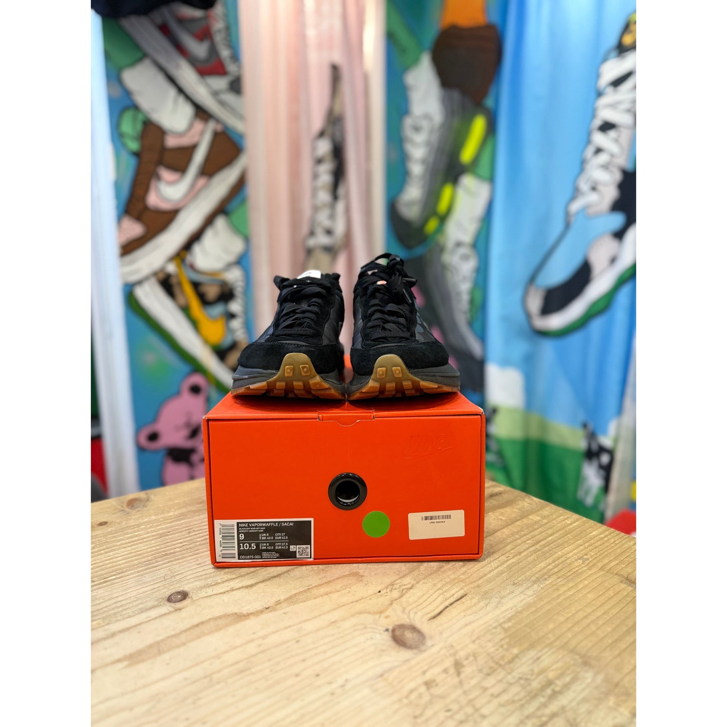 Nike Sacai Vapourwaffle Black Gum UK8